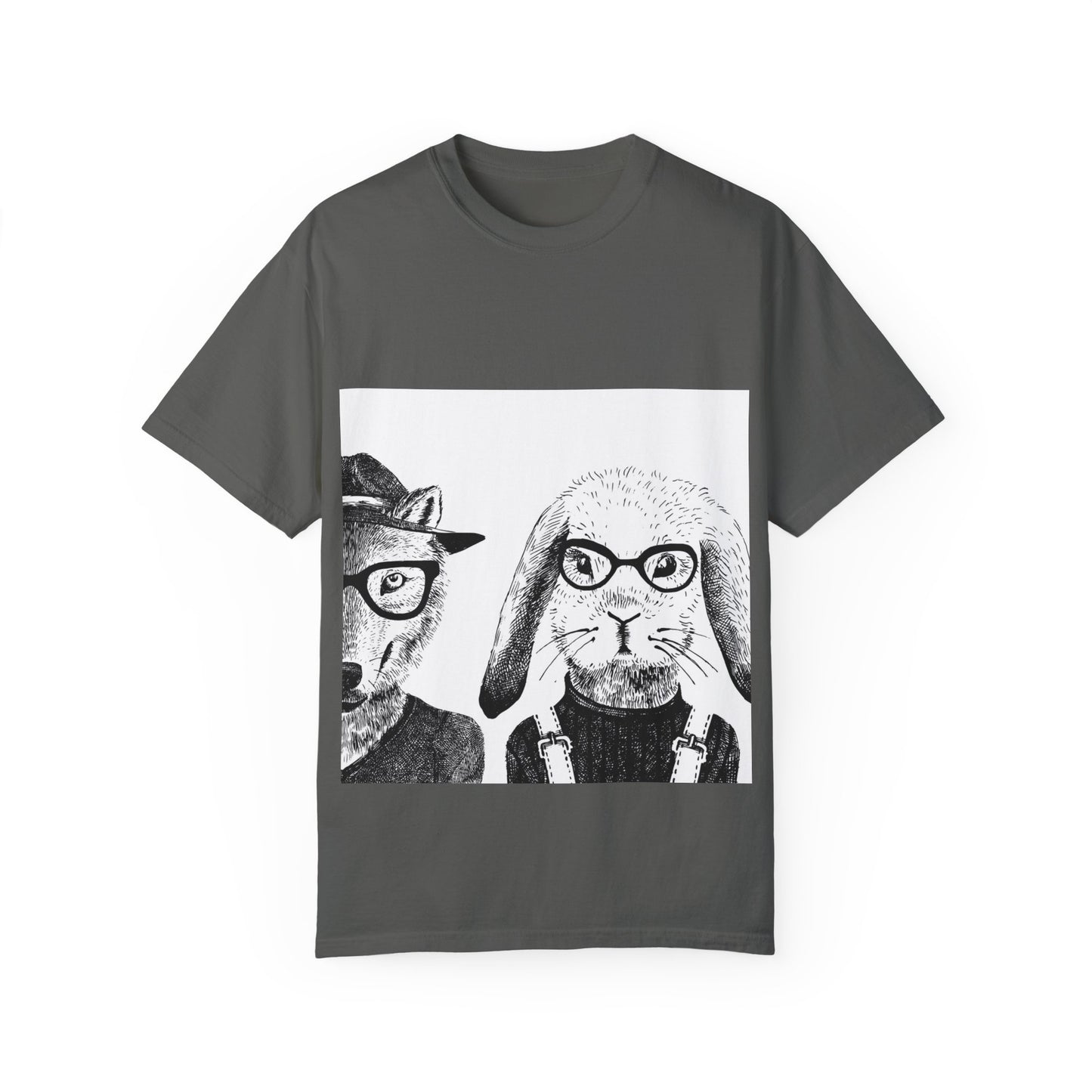 Whimsical Animals Graphic T-Shirt - Cool Fox & Panda Design