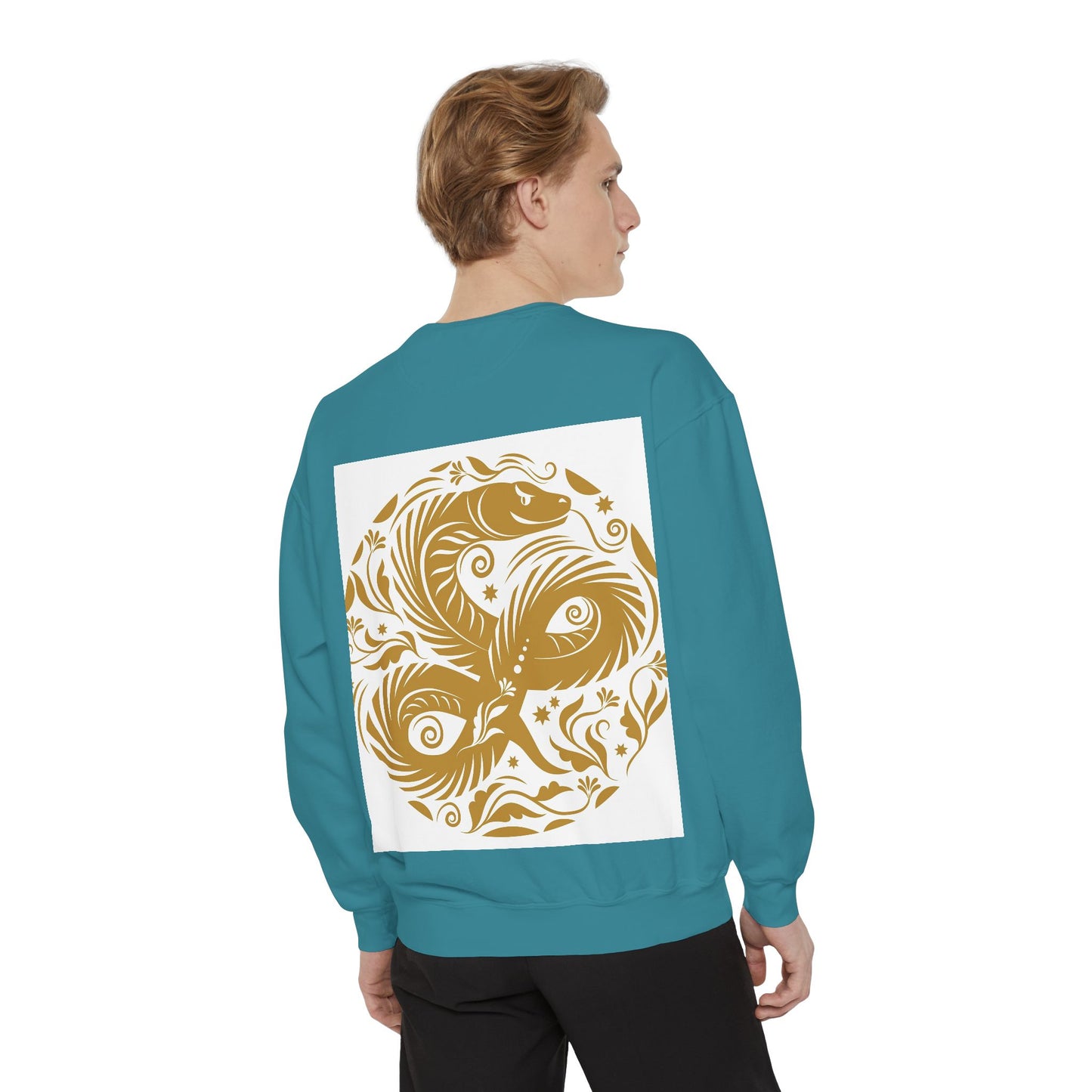 Cultural Vibe Unisex Garment-Dyed Sweatshirt - Tribal Mask & Animal Design