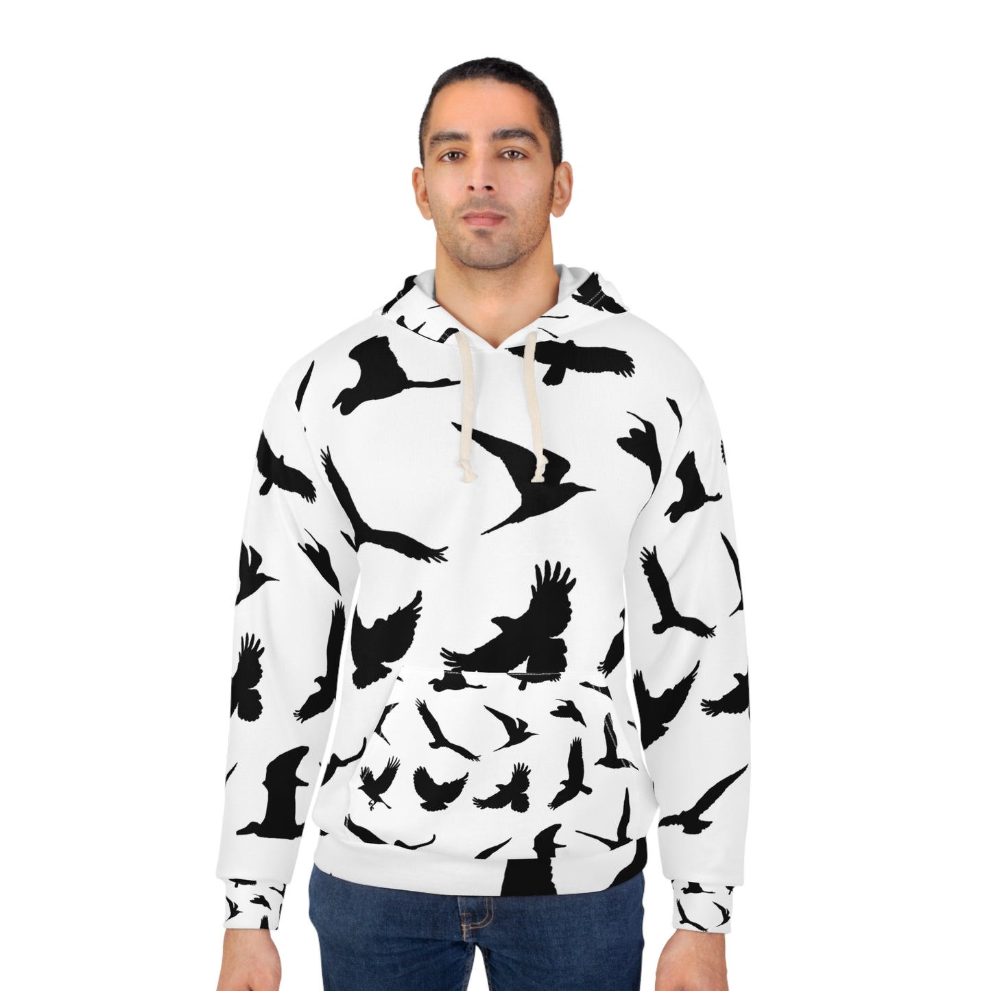 Unisex Bird Silhouette Pullover Hoodie - Perfect for Nature Lovers and Casual Outings