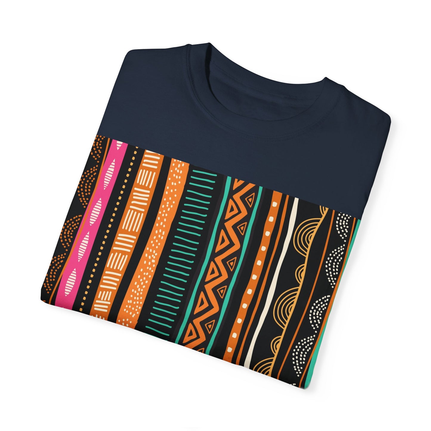 Vibrant Graphic Unisex T-Shirt - Colorful Tribal Stripes Design