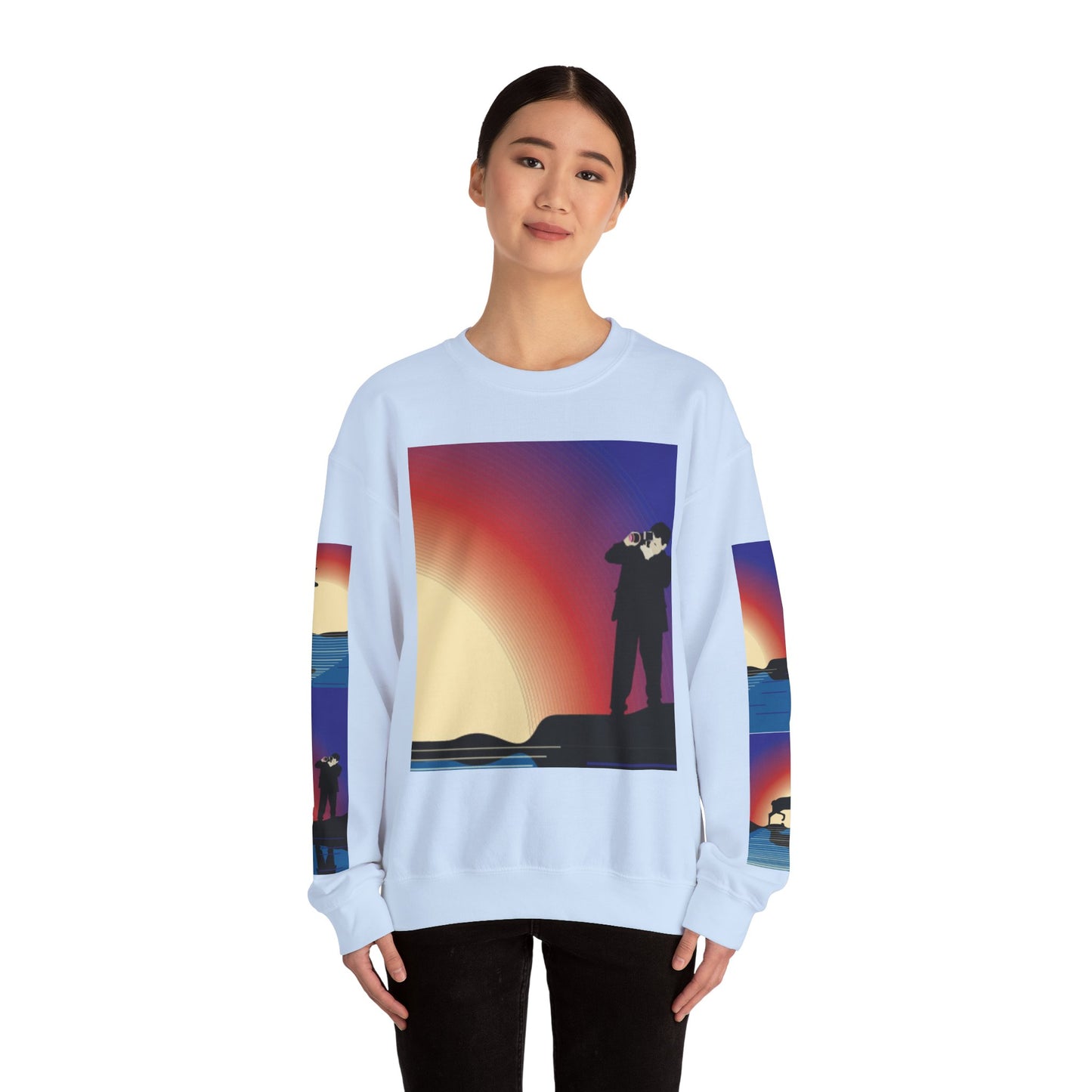 Vibrant Deer Sunset Unisex Crewneck Sweatshirt