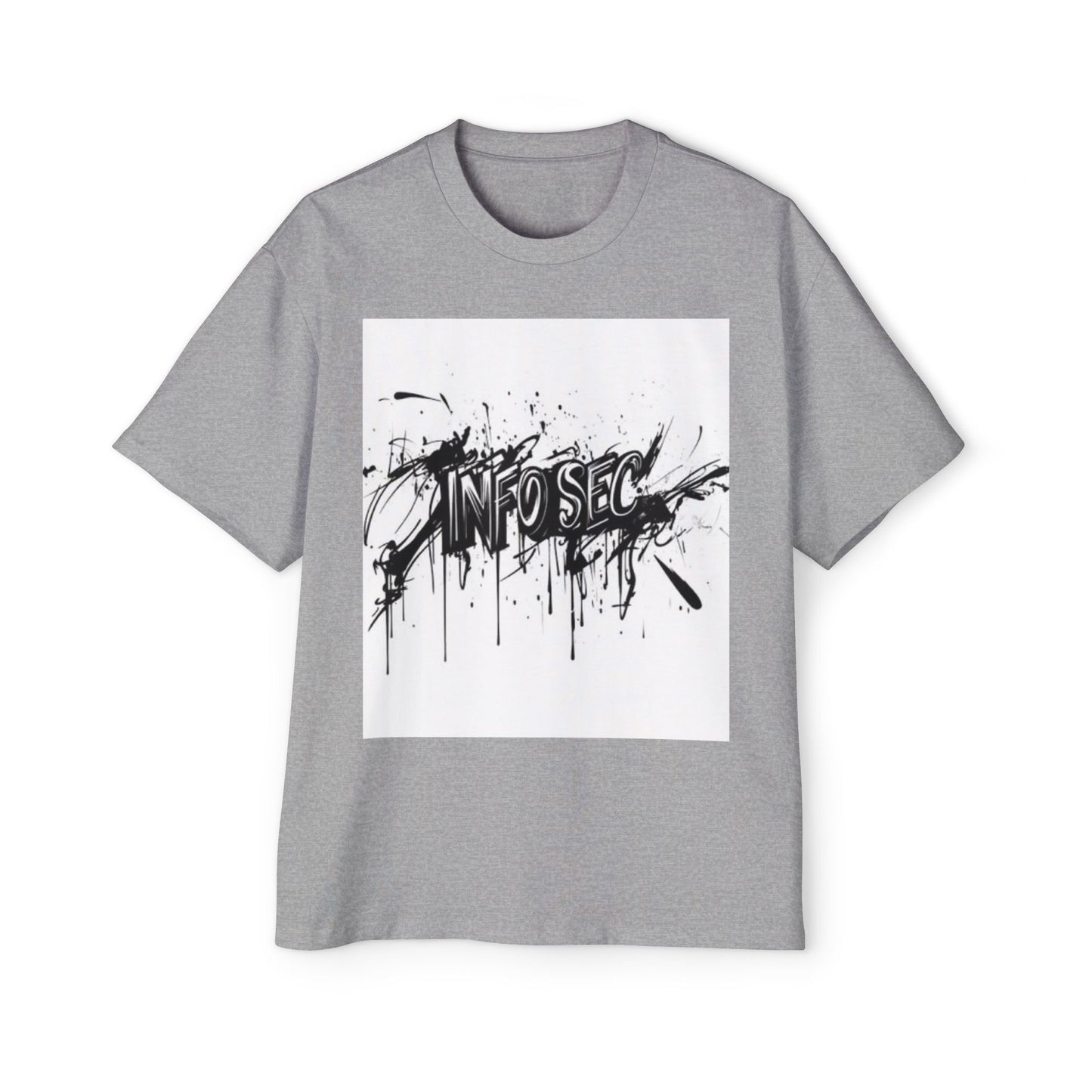 Men's Oversized Info Sec Tee - Urban Streetwear Graphic T-Shirt