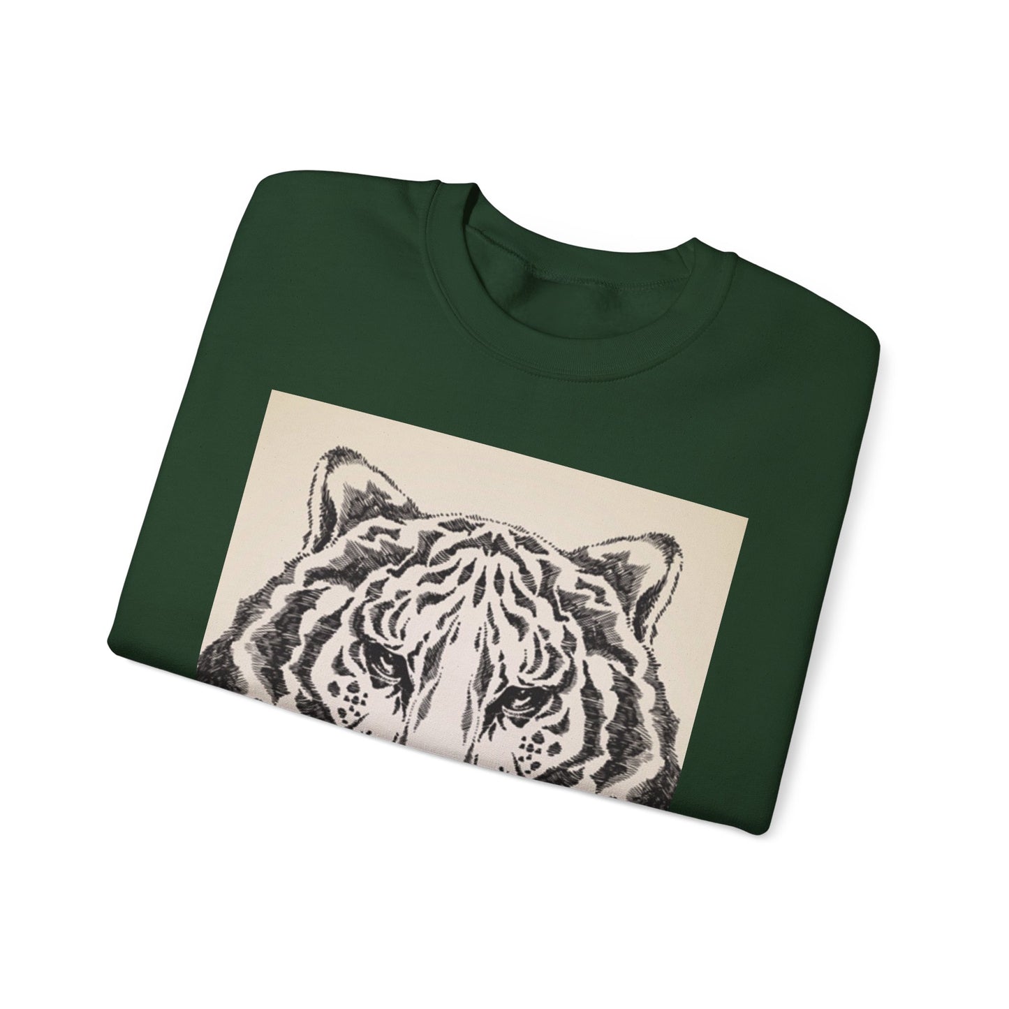 Artistic Tiger Print Crewneck Sweatshirt – Unisex Heavy Blend