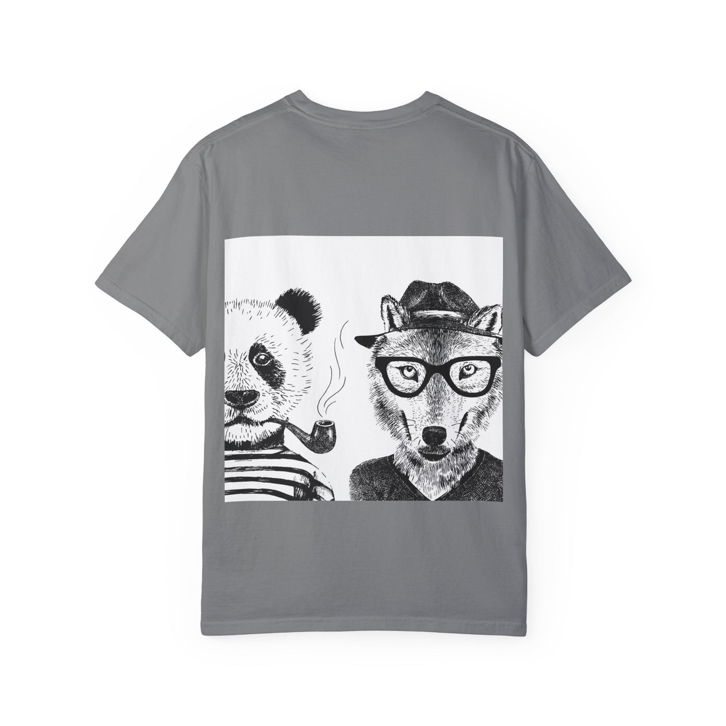 Whimsical Animals Graphic T-Shirt - Cool Fox & Panda Design