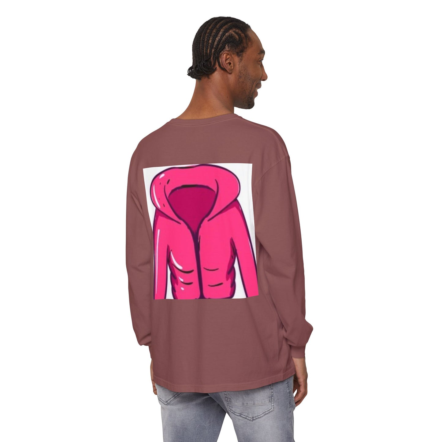Unisex Garment-Dyed Long Sleeve T-Shirt - Cute Hoodie Print for Casual Wear