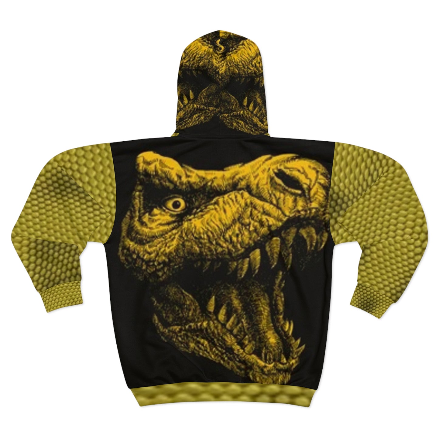 Dinosaur Textured Unisex Zip Hoodie - Retro Style for Animal Lovers