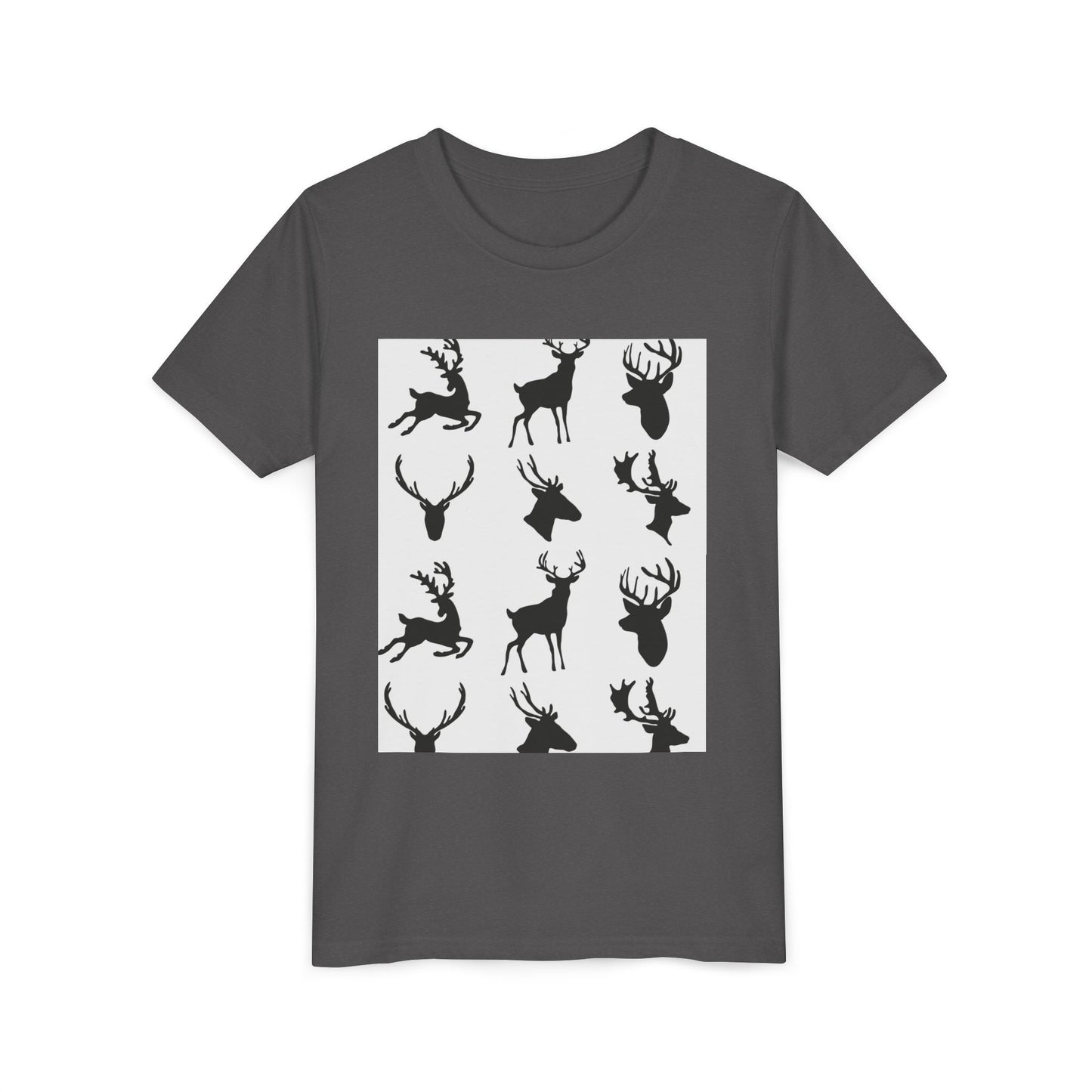 Youth Short Sleeve Tee - Stylish Reindeer Silhouettes for Winter Celebrations