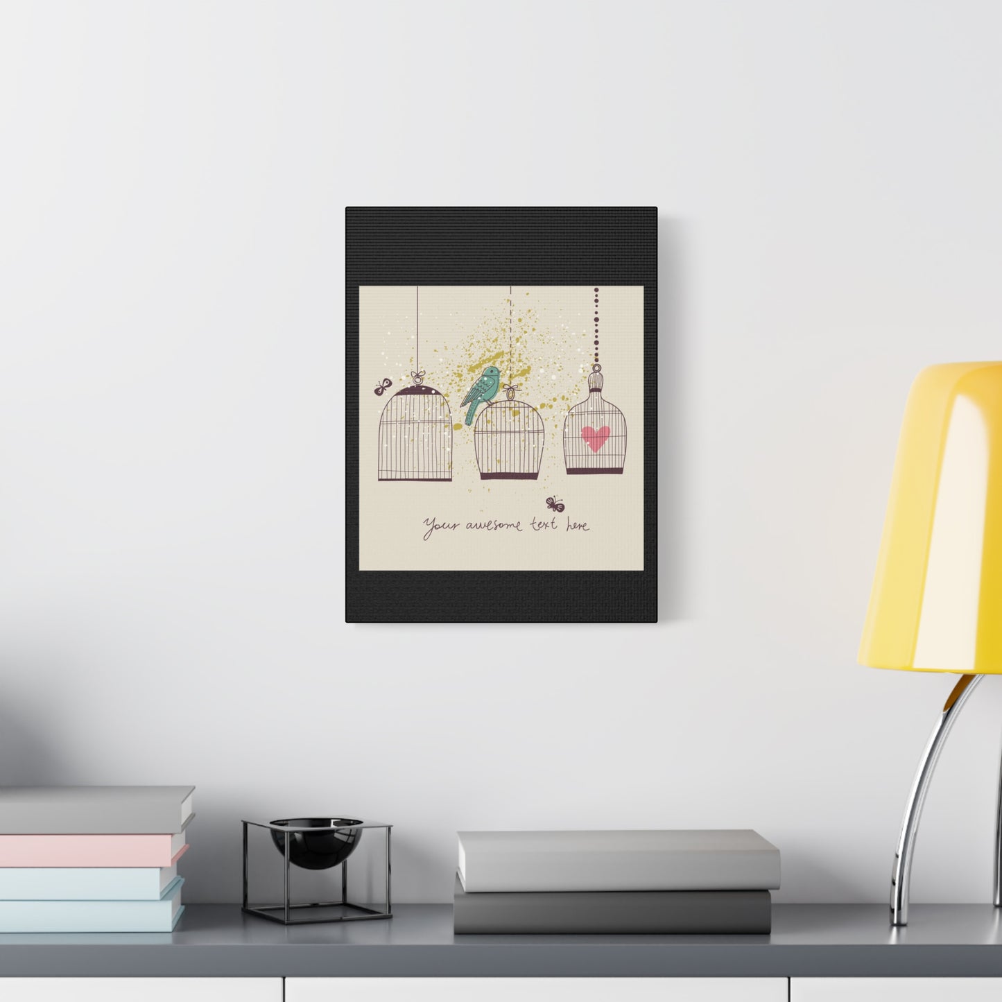 Whimsical Birdcage Canvas Wall Art - Personalized Home Decor
