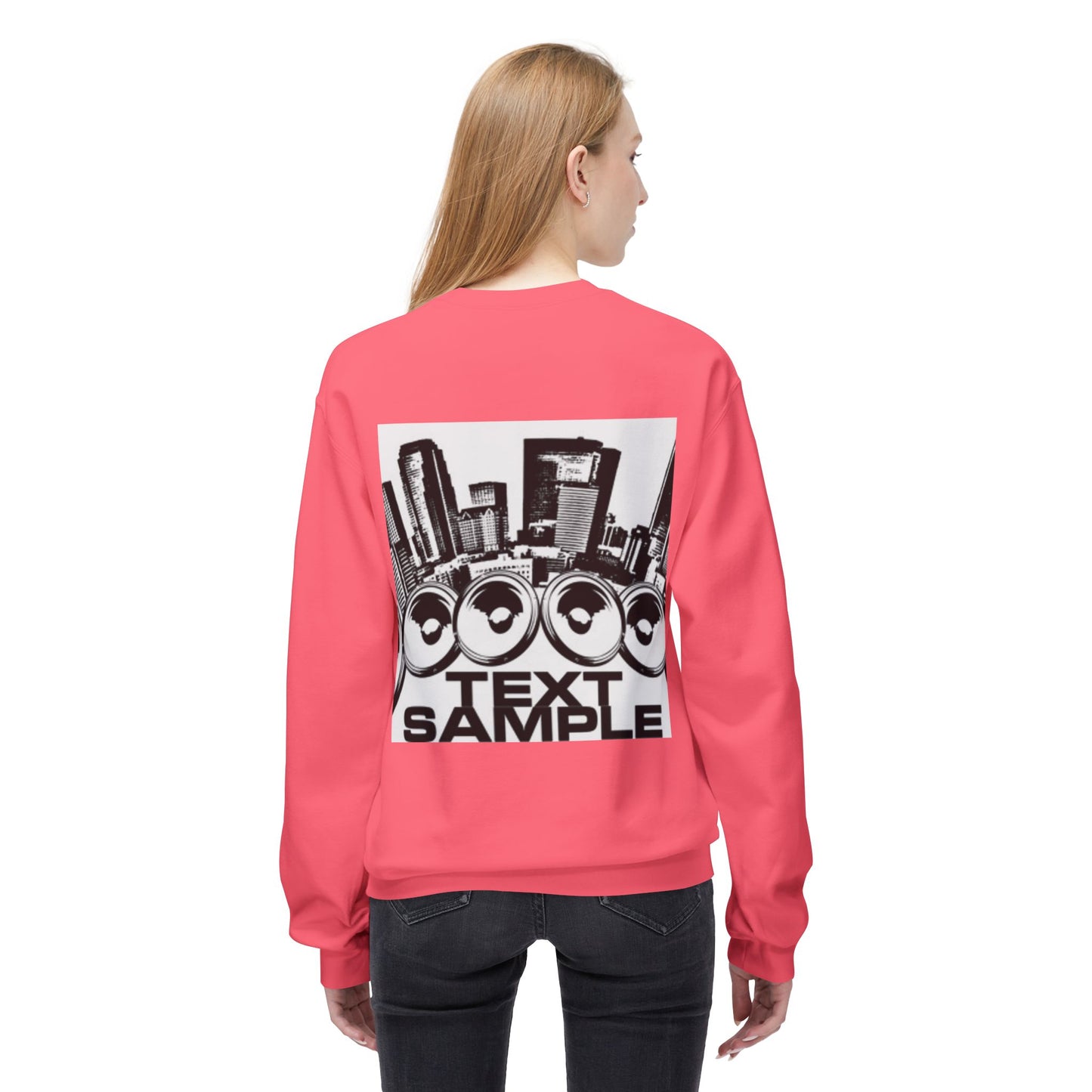 Urban Vibe Sound Wave Crewneck Sweatshirt - Unisex Fleece with Cityscape Design