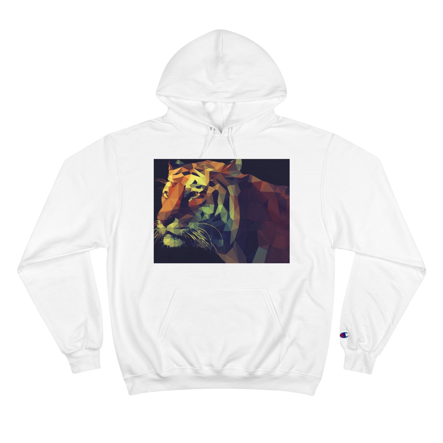 Champion Hoodie with Abstract Tiger Design - Perfect for Animal Lovers