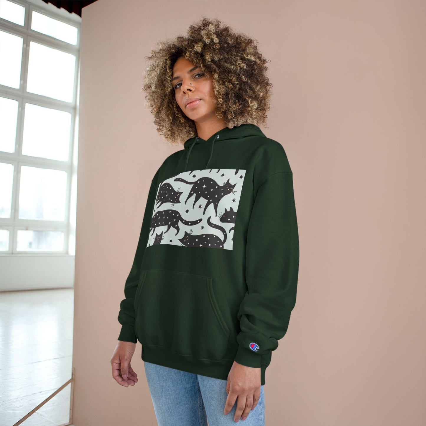 Cozy Cat Champion Hoodie - Perfect for Cat Lovers