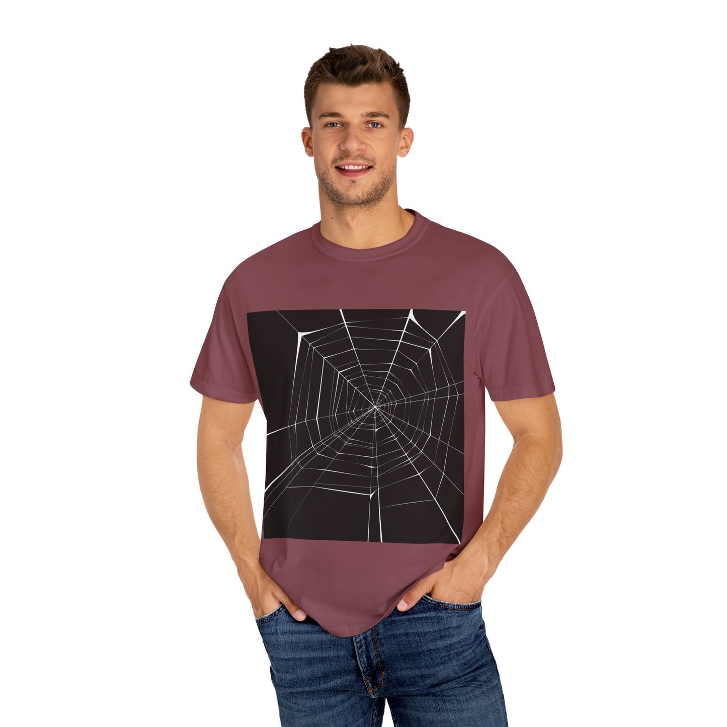 Spooky Spider Web Unisex Garment-Dyed T-Shirt