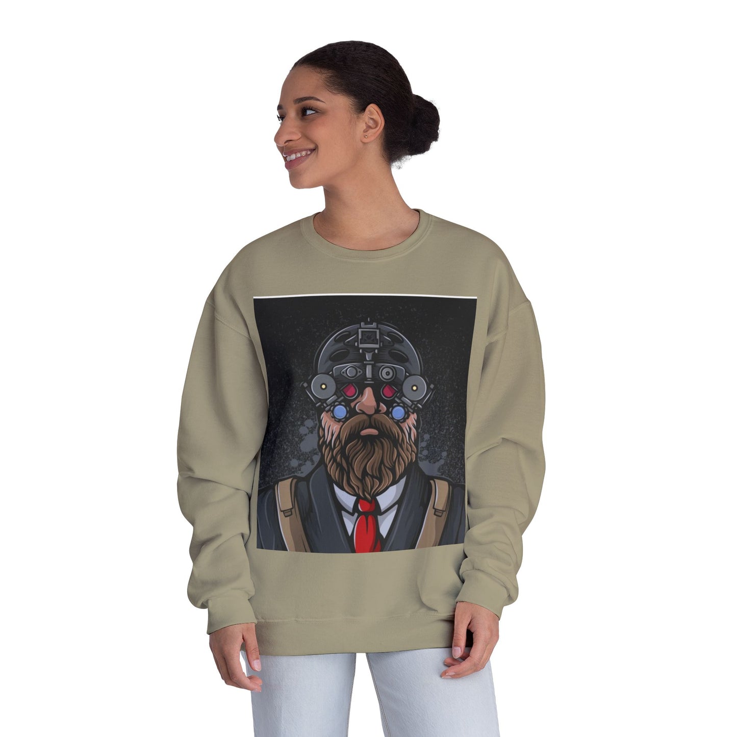 Bearded Warrior Crewneck Sweatshirt - Unisex Graphic Sweatshirt