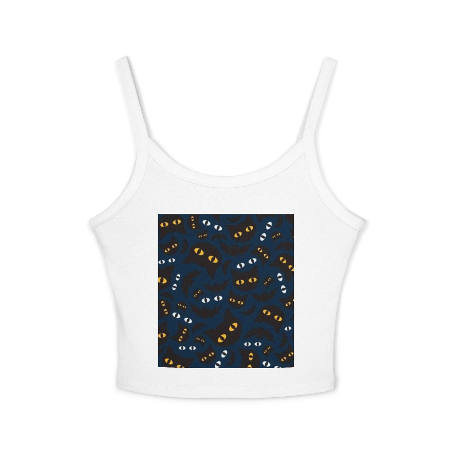 Playful Cat Eyes Spaghetti Strap Tank Top for Cat Lovers