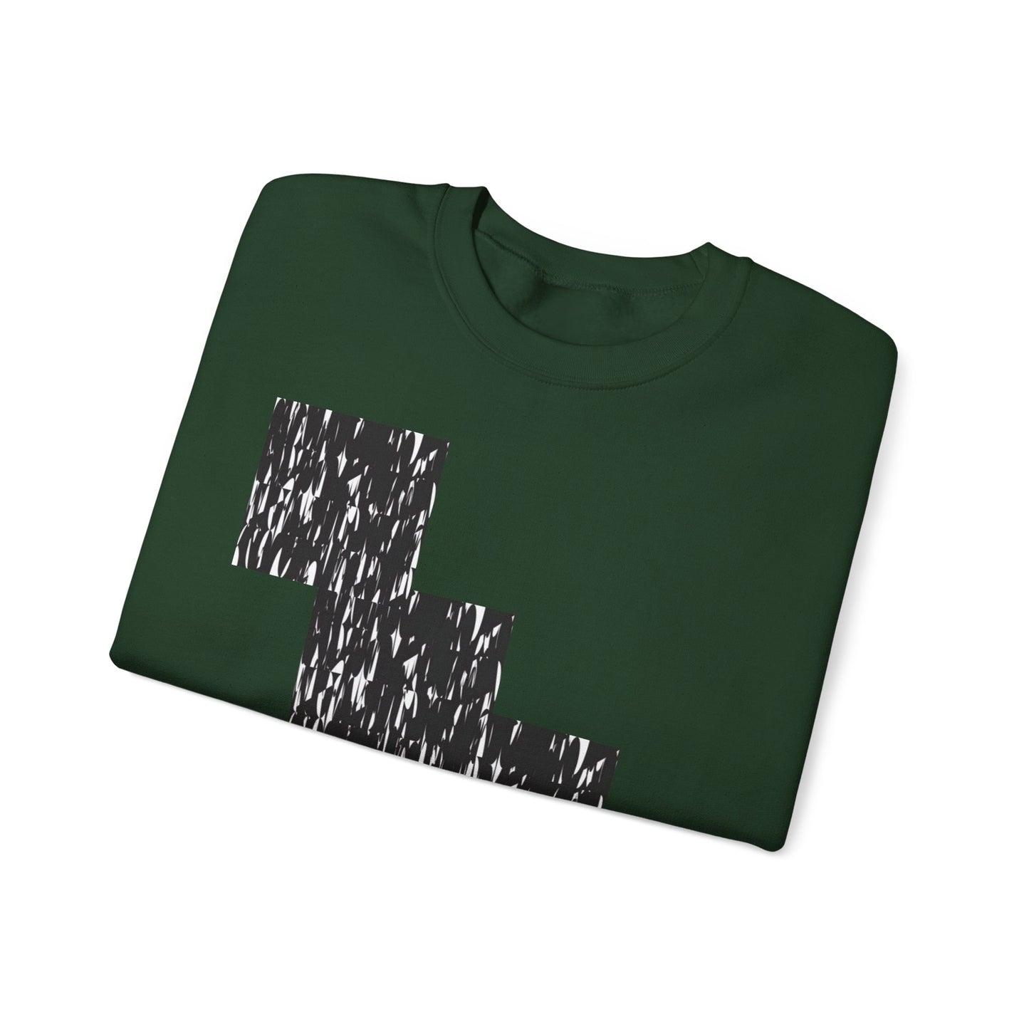 Trendy Graphic Crewneck Sweatshirt | Modern Abstract Black & White Design