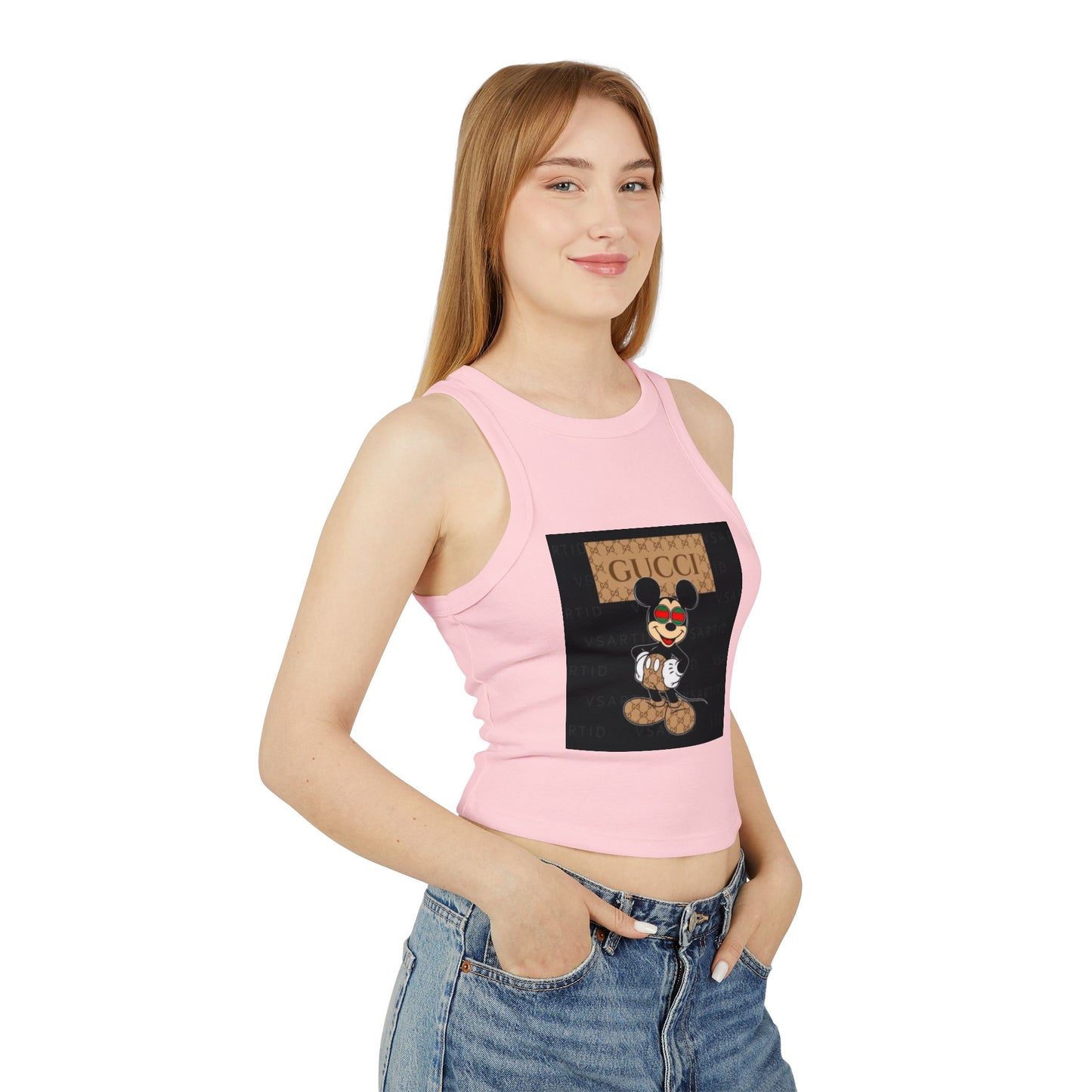 Trendy Women's Micro Rib Racer Tank Top - Stylish and Comfortable for Everyday Wear
