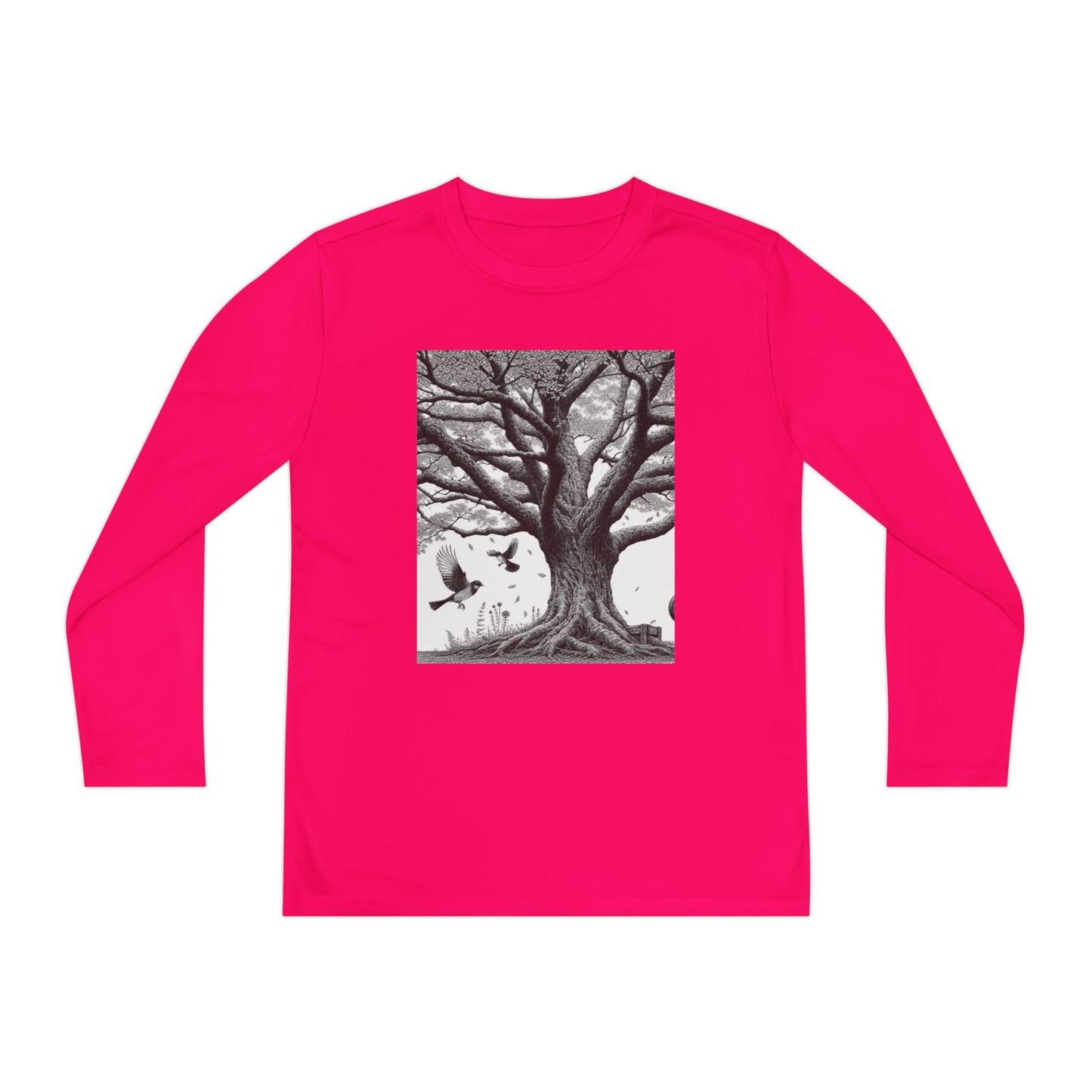 Youth Long Sleeve Tree Graphic Tee - Nature Inspired Design