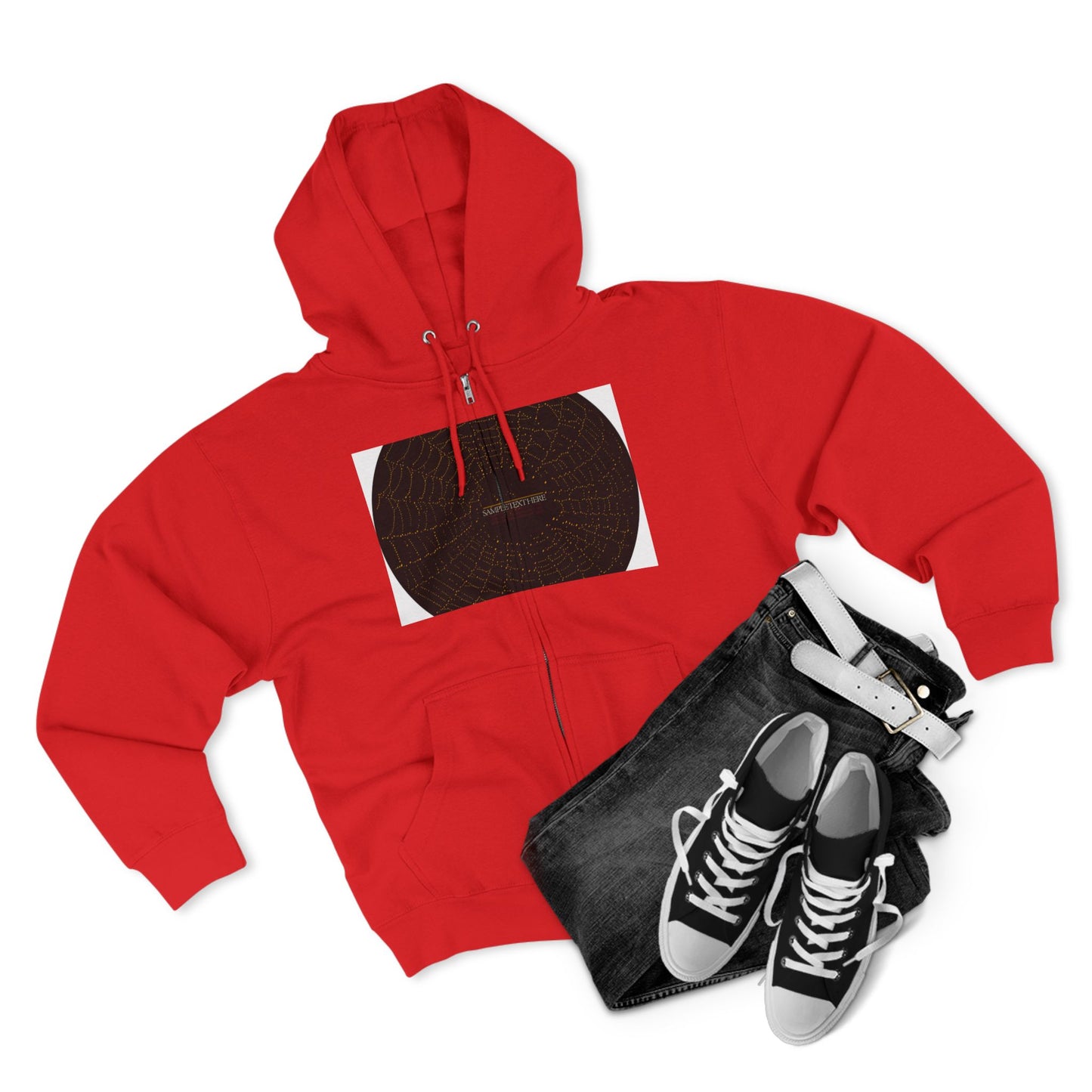 Unisex Zip Hoodie with Spider Web Design - Cozy Fashion for Halloween and Everyday Wear