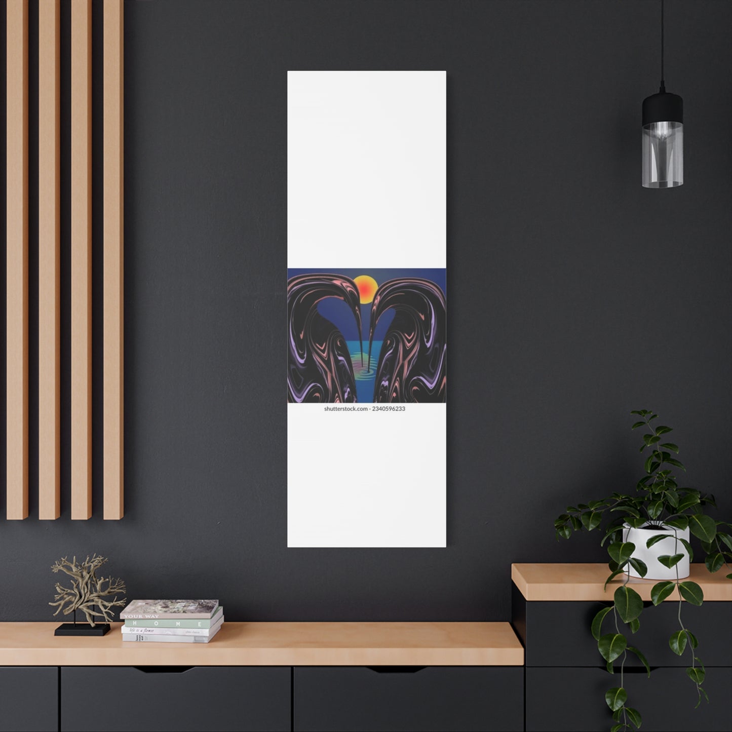 Romantic Abstract Canvas Art - Heart-Shaped Design for Home Decor