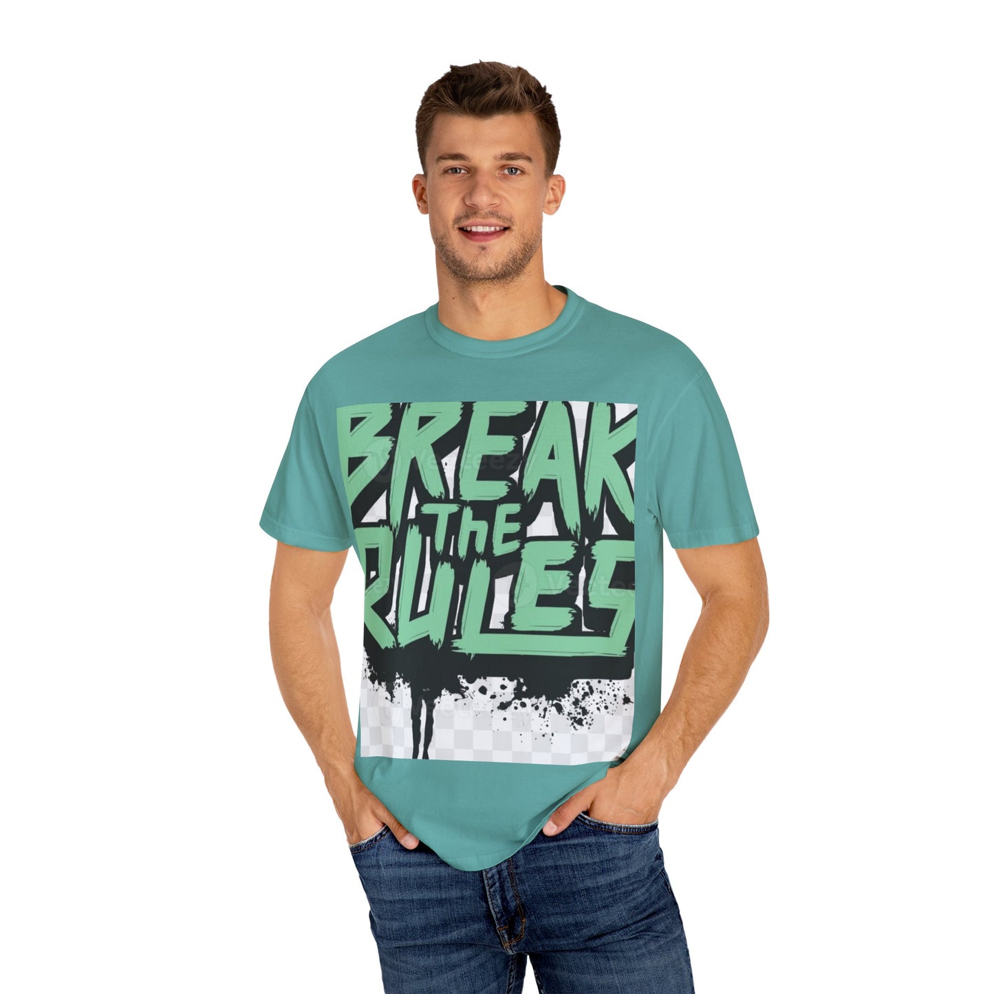 Unisex Garment-Dyed T-shirt - "Break the Rules" Graphic Tee for Creative Spirits