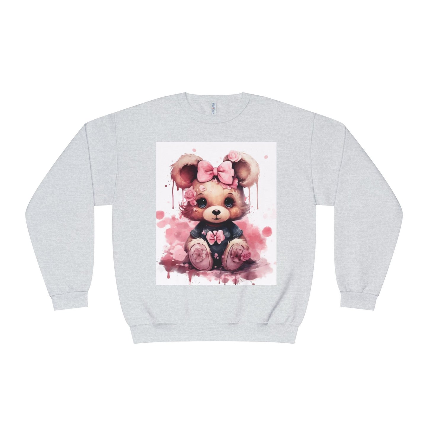 Cute Floral Bear Crewneck Sweatshirt - Cozy Unisex Apparel