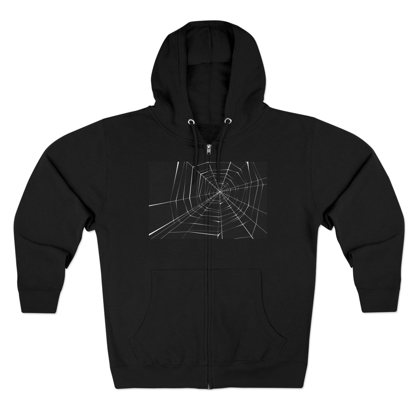 Sleek Spiderweb Unisex Zip Hoodie – Perfect for Halloween or Casual Wear