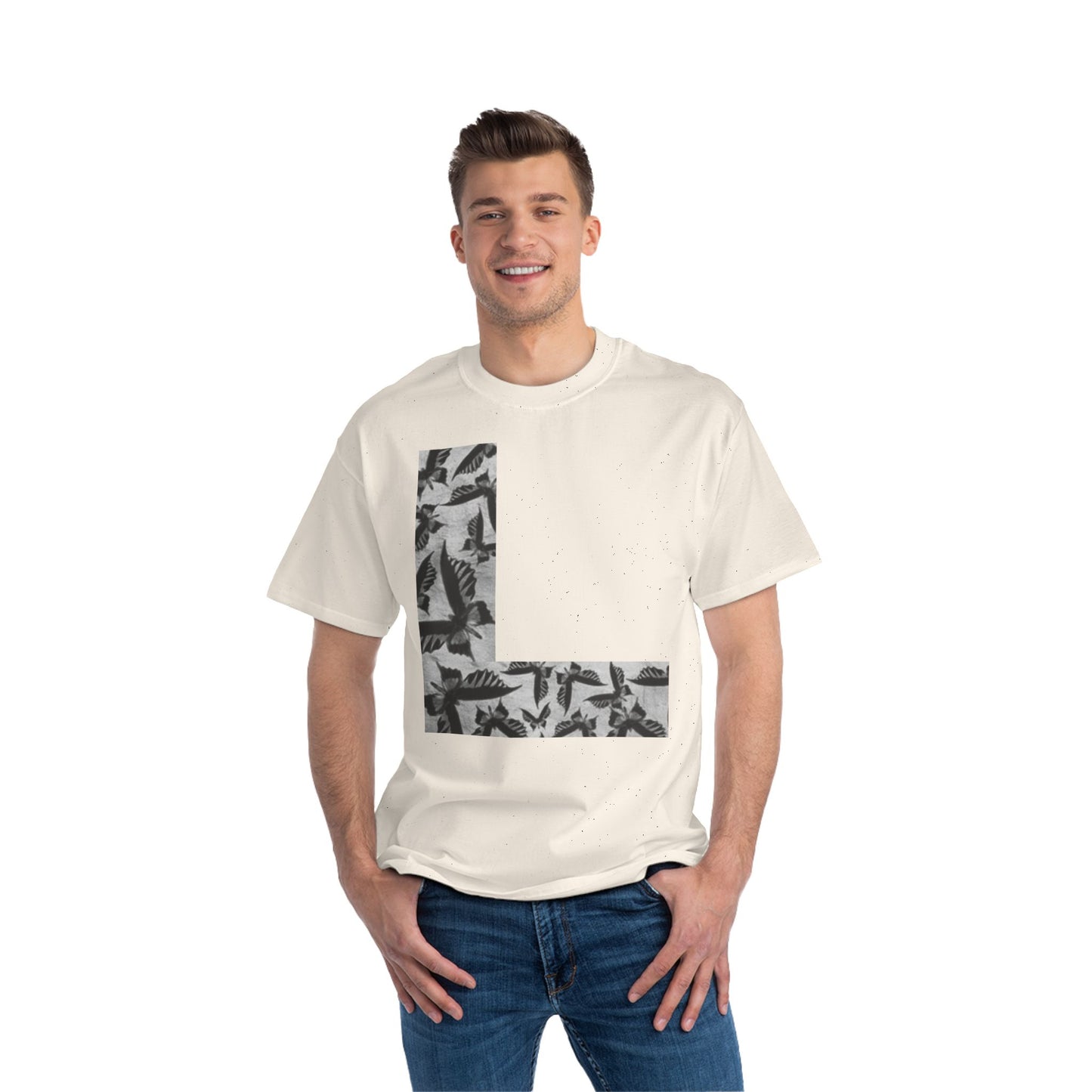 Stylish Butterfly L Graphic Tee - Casual Summer Wear