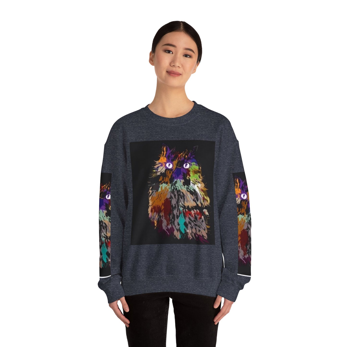 Colorful Owl Crewneck Sweatshirt - Unisex Heavy Blend™ - Cozy Art Wear for Animal Lovers