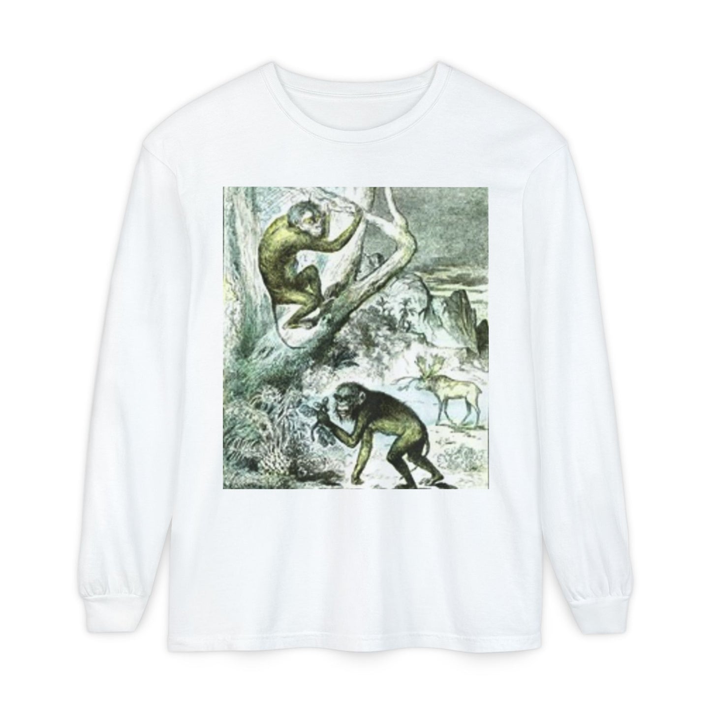 Graphic Long Sleeve T-Shirt - Bat Design for Halloween Lovers