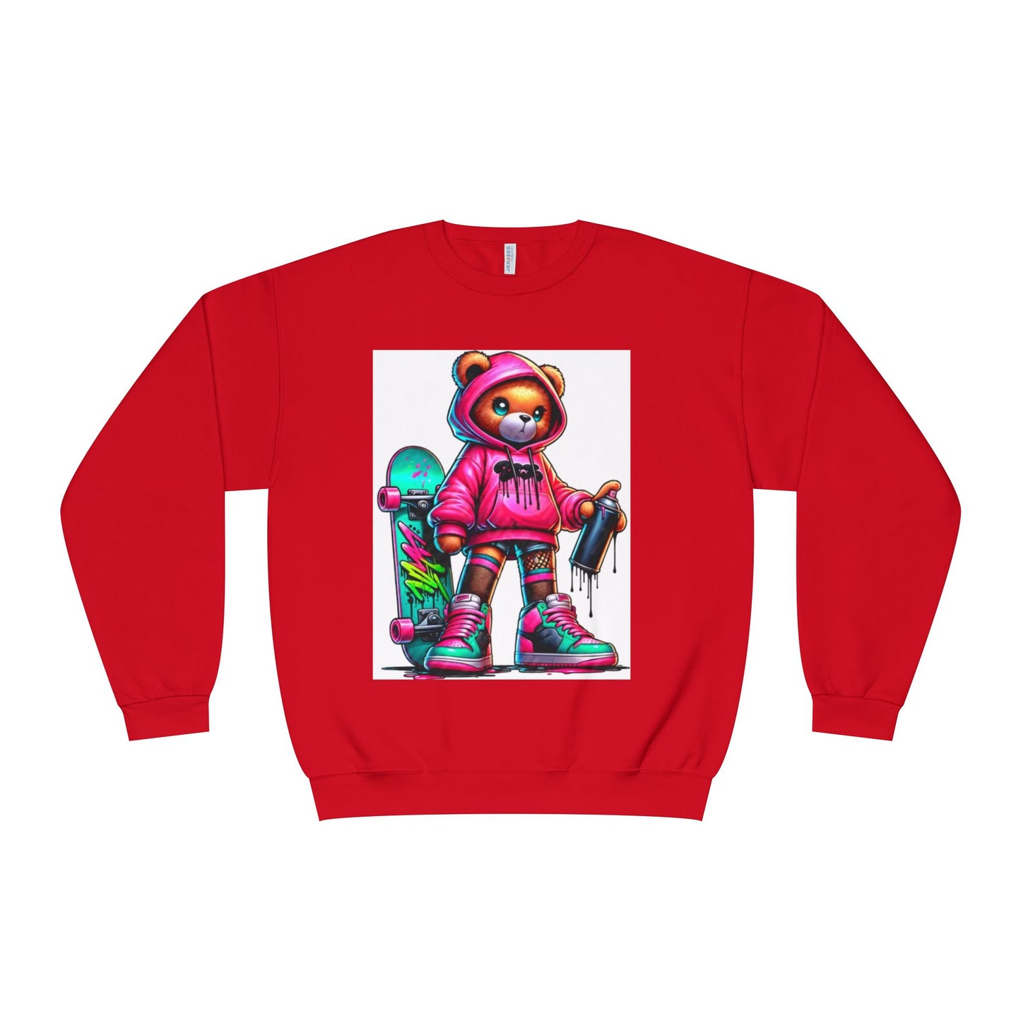 Skater Bear Crewneck Sweatshirt - Fun Streetwear Style