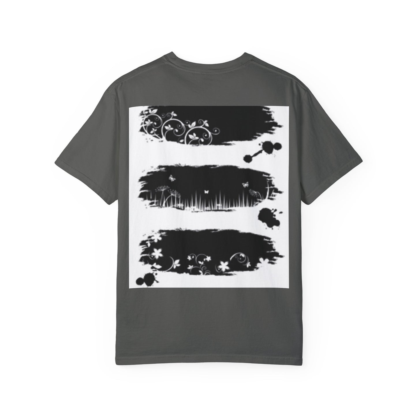 Artistic Unisex Garment-Dyed T-Shirt with Floral Design