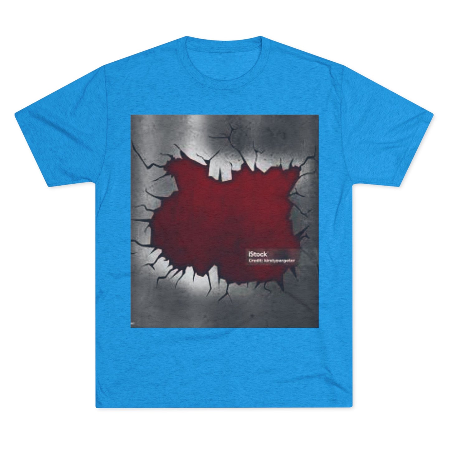 Bold Graphic Unisex Tri-Blend Crew Tee - Edgy Cracked Wall Design