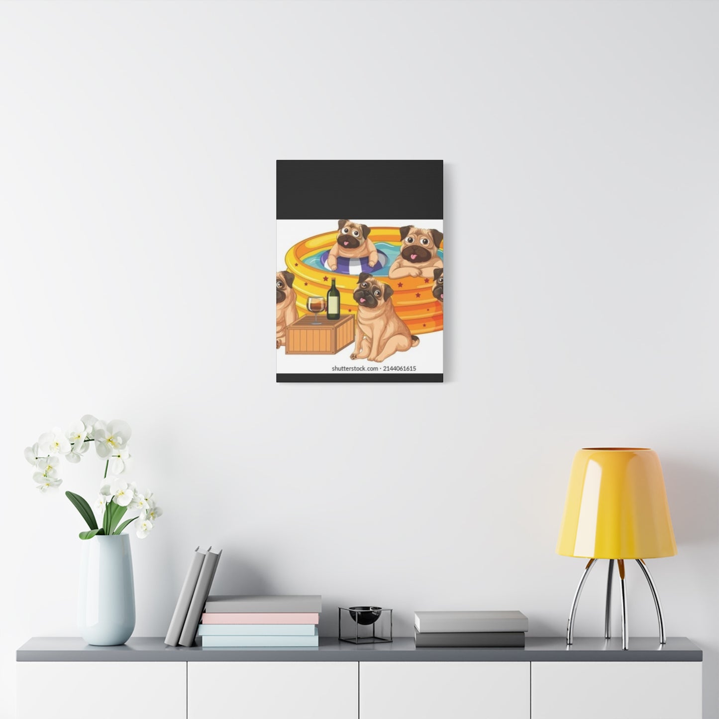 Pug Pool Party Canvas Art - Fun Pet Decor