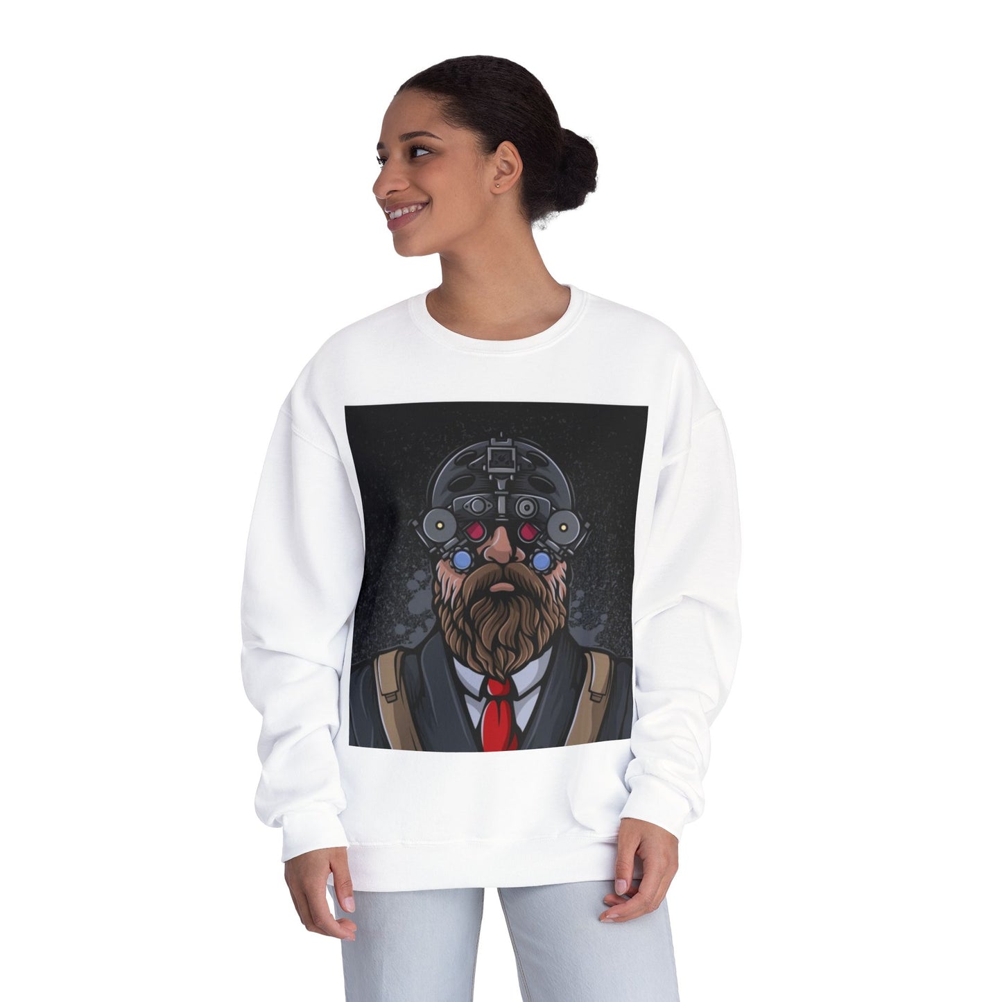 Bearded Warrior Crewneck Sweatshirt - Unisex Graphic Sweatshirt