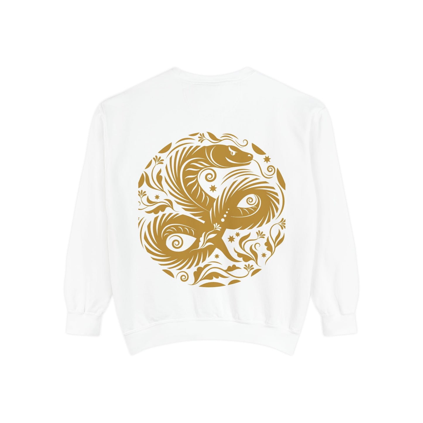 Cultural Vibe Unisex Garment-Dyed Sweatshirt - Tribal Mask & Animal Design