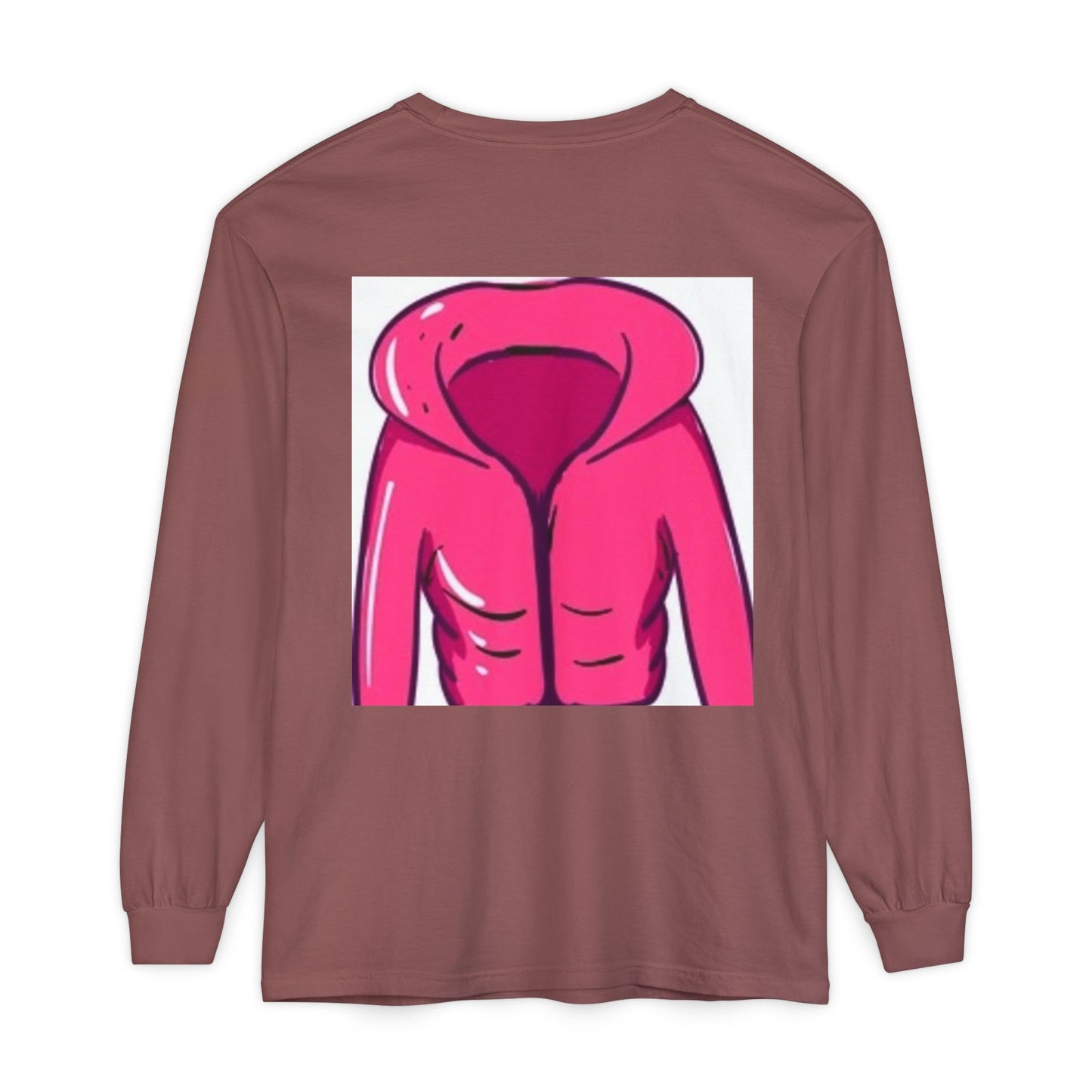 Unisex Garment-Dyed Long Sleeve T-Shirt - Cute Hoodie Print for Casual Wear