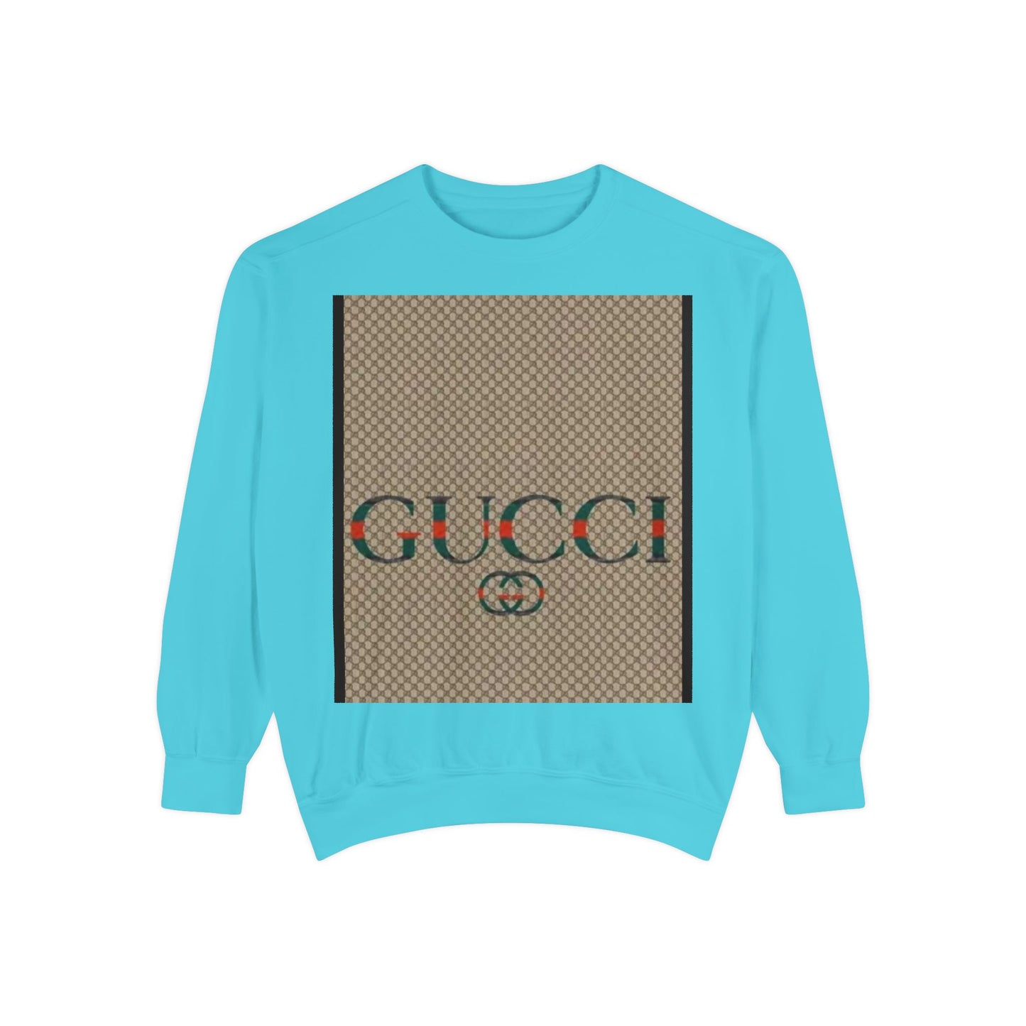 Fashionable Unisex Garment-Dyed Sweatshirt with GUCCI Design