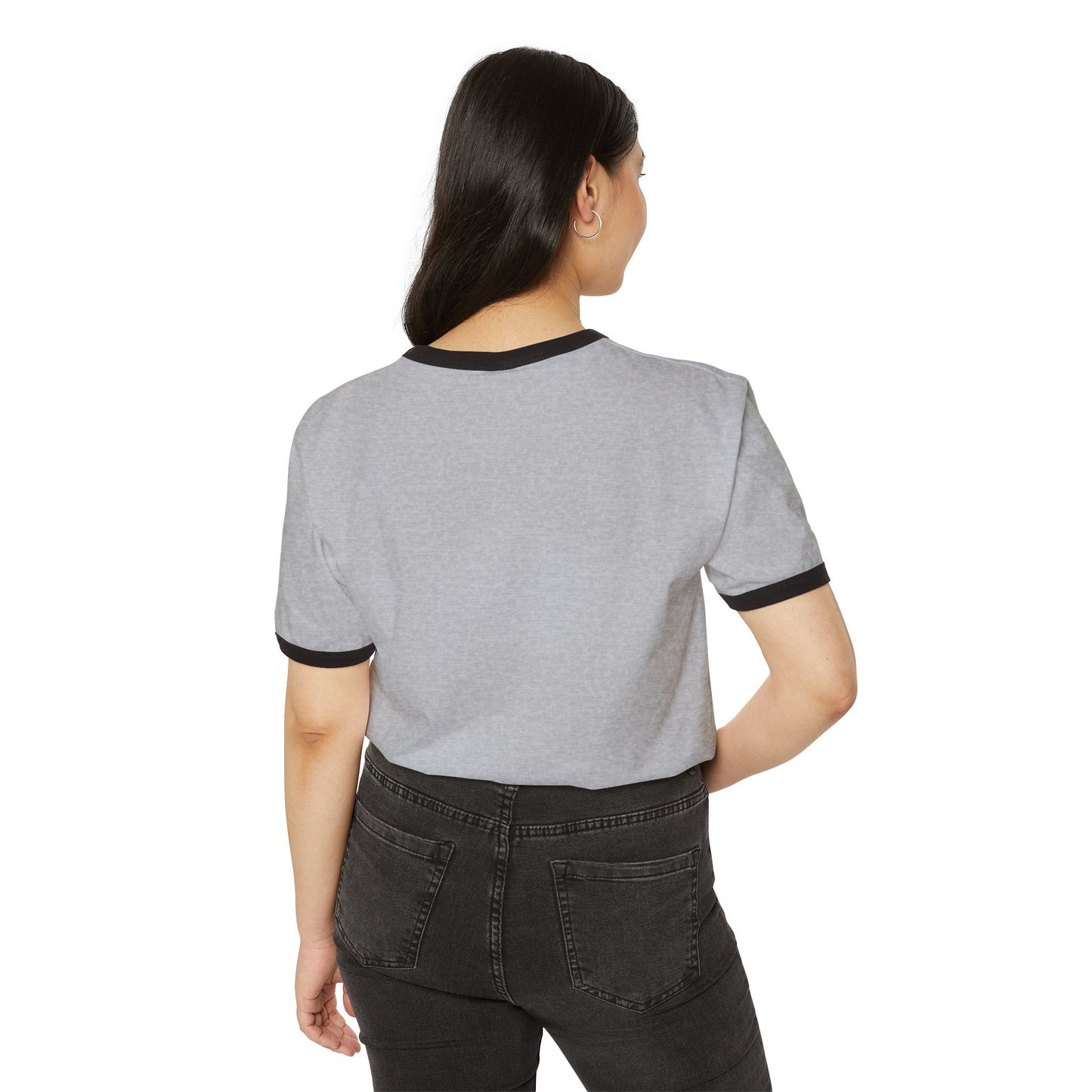 Nature-Inspired Unisex Cotton Ringer T-Shirt - Minimalist Landscape Design