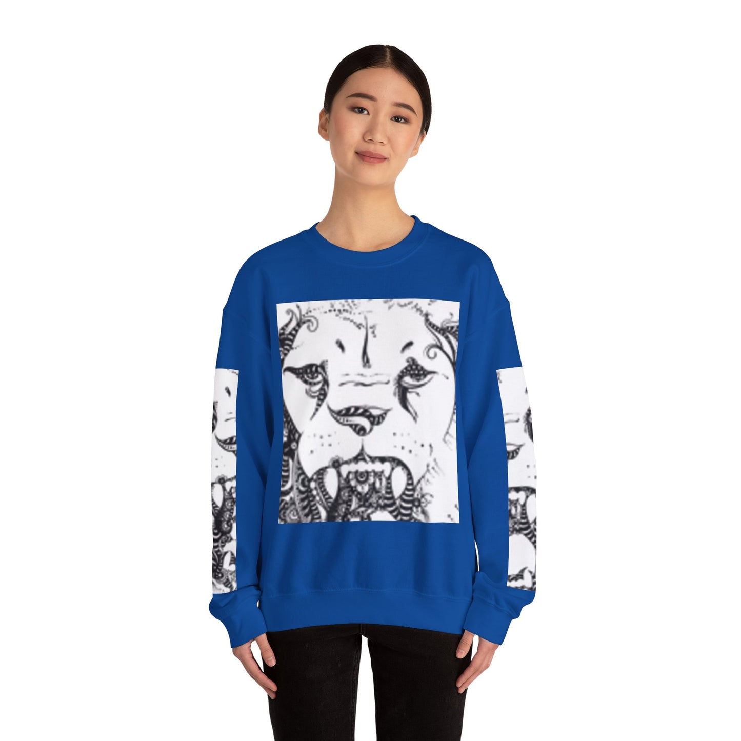 Wild Spirit Lion Graphic Crewneck Sweatshirt | Unisex Heavy Blend