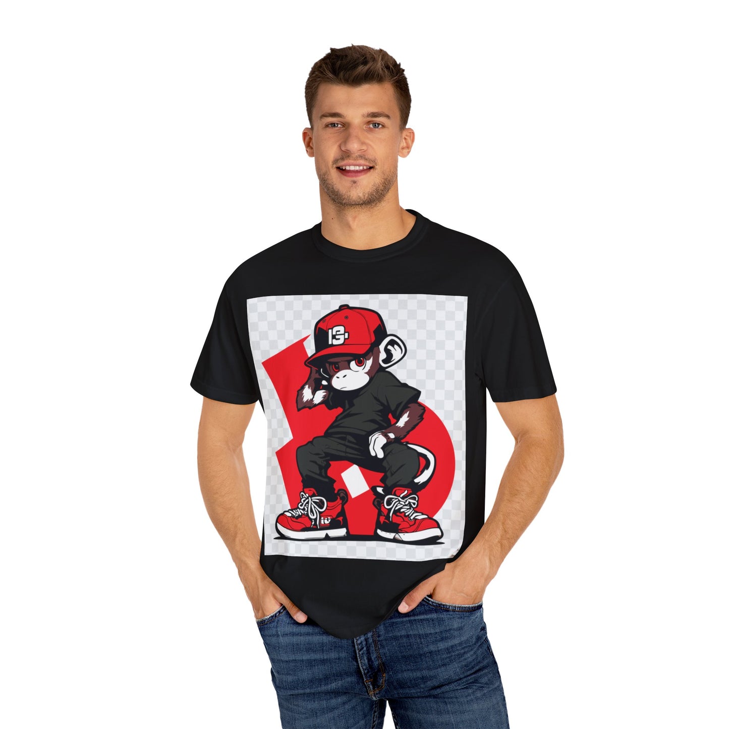 Cool Graffiti Monkey Unisex Garment-Dyed T-Shirt