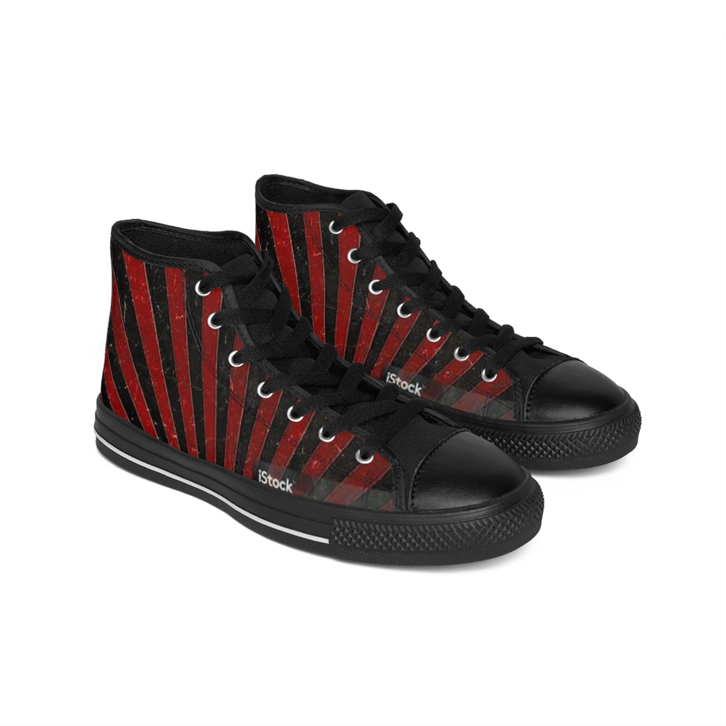Retro Striped High Top Sneakers for Stylish Men