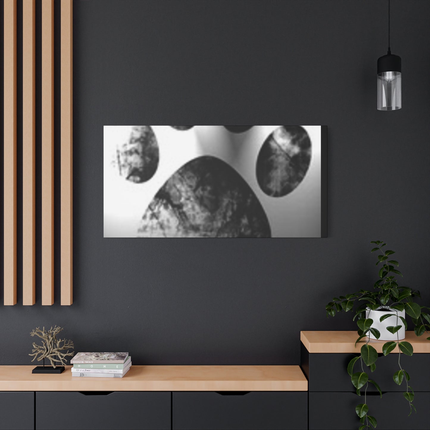 Black Paw Print Canvas Art - Modern Animal Decor for Pet Lovers