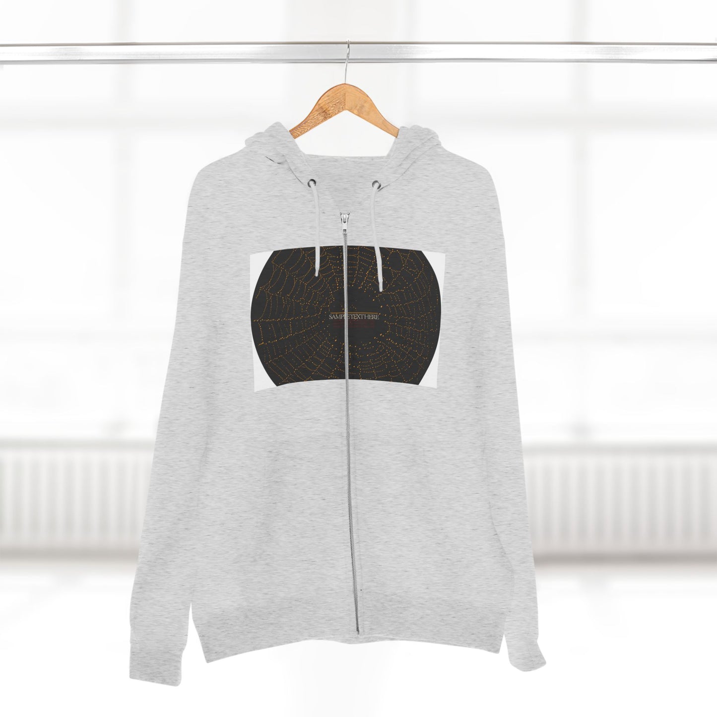 Unisex Zip Hoodie with Spider Web Design - Cozy Fashion for Halloween and Everyday Wear