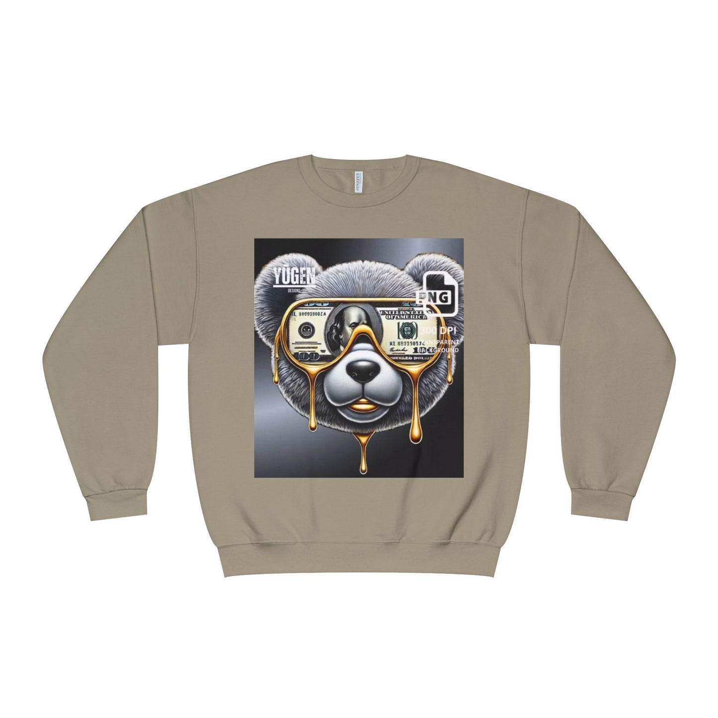 Yūgen Bear Drip Unisex Crewneck Sweatshirt - Cozy Streetwear