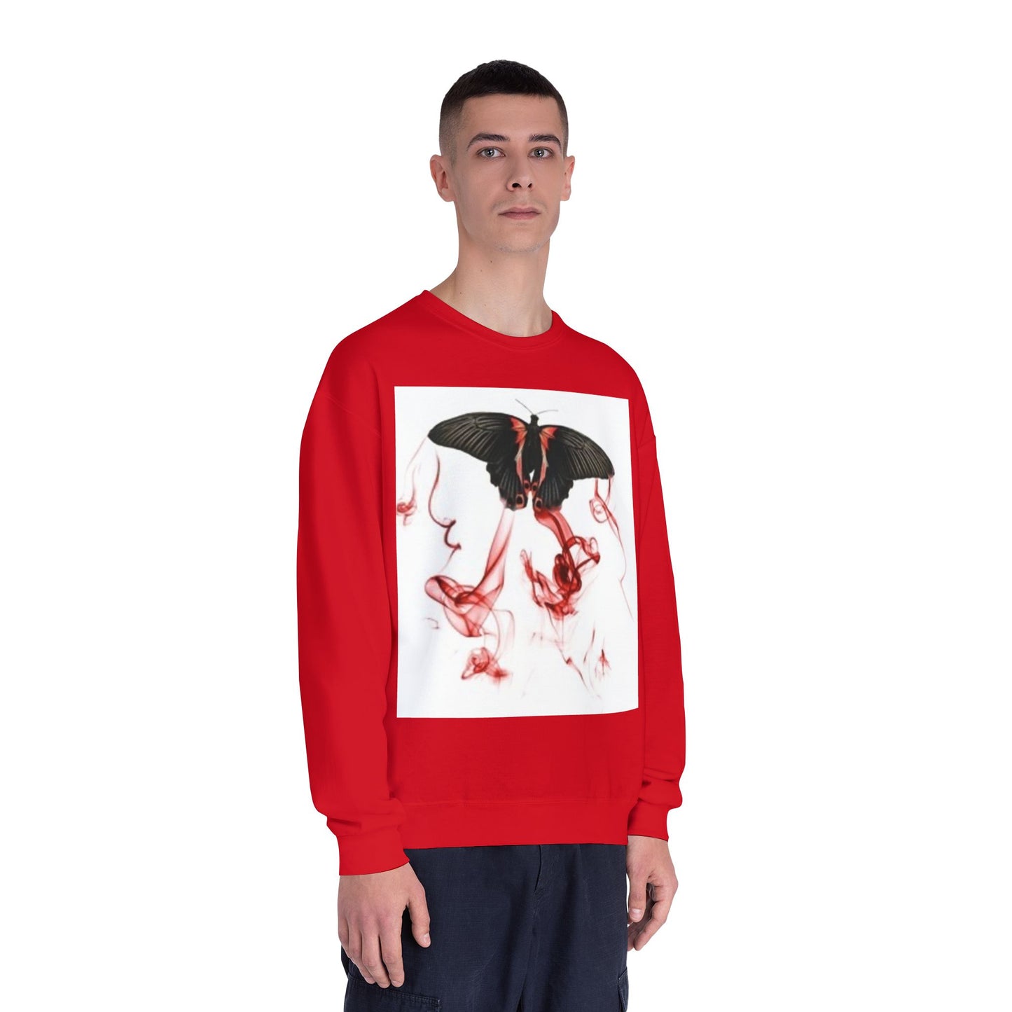 Unisex Crewneck Sweatshirt with Artistic Butterfly Design – Perfect for Fall Style & Gifts