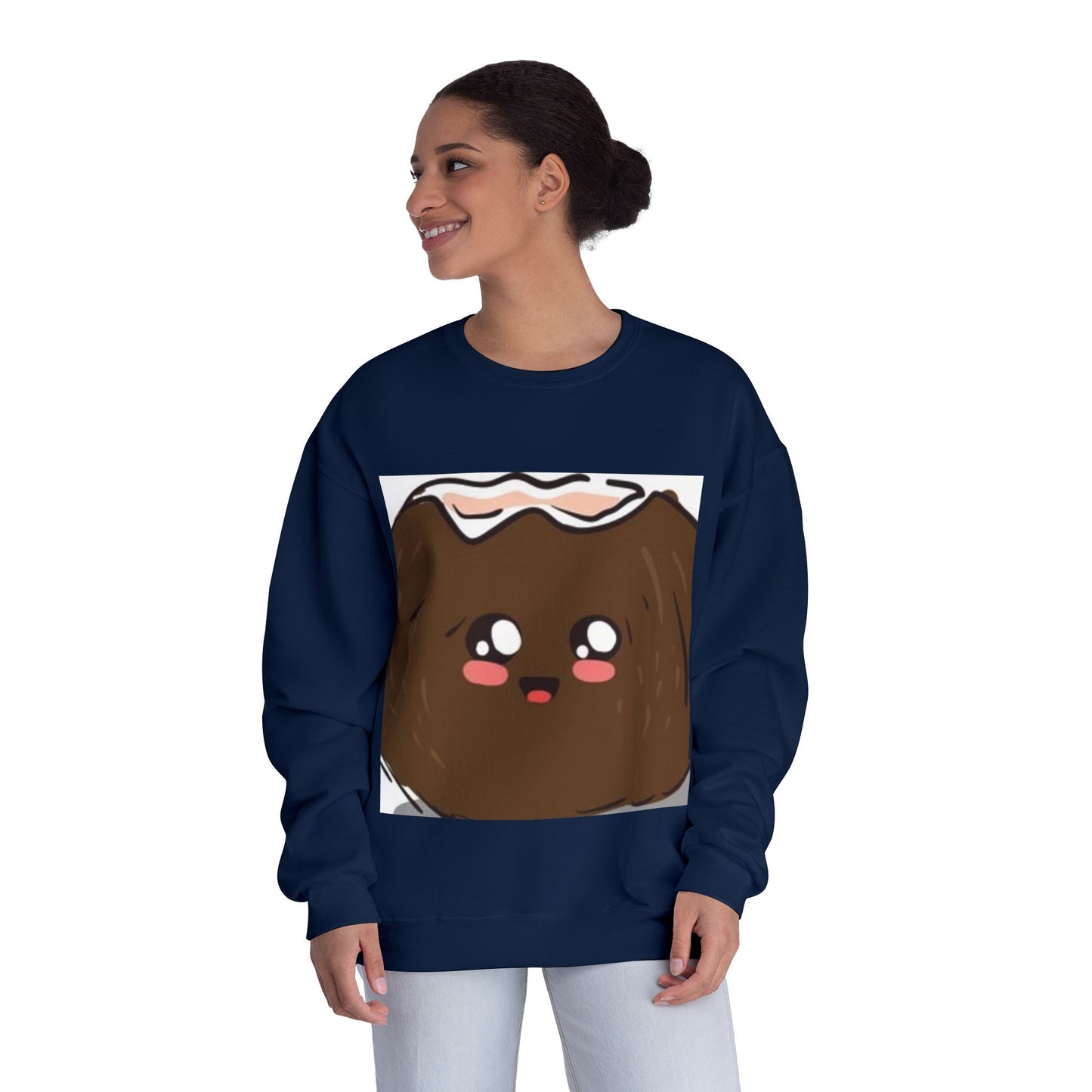Cute Kawaii Coconut Crewneck Sweatshirt | Unisex Sweatshirt for Food Lovers