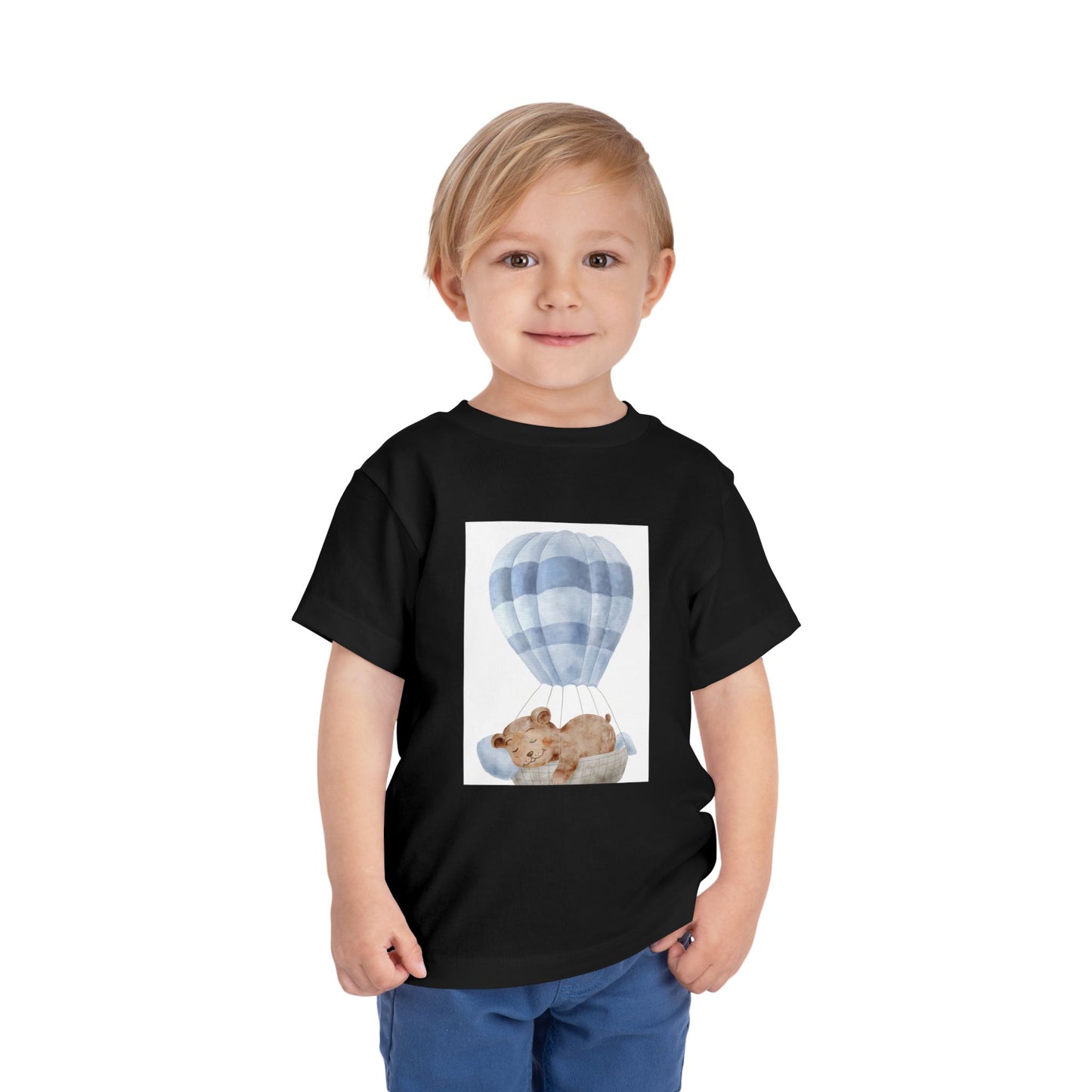 Cute Toddler Tee with Hot Air Balloon and Bear Design - Perfect for Playtime and Special Occasions