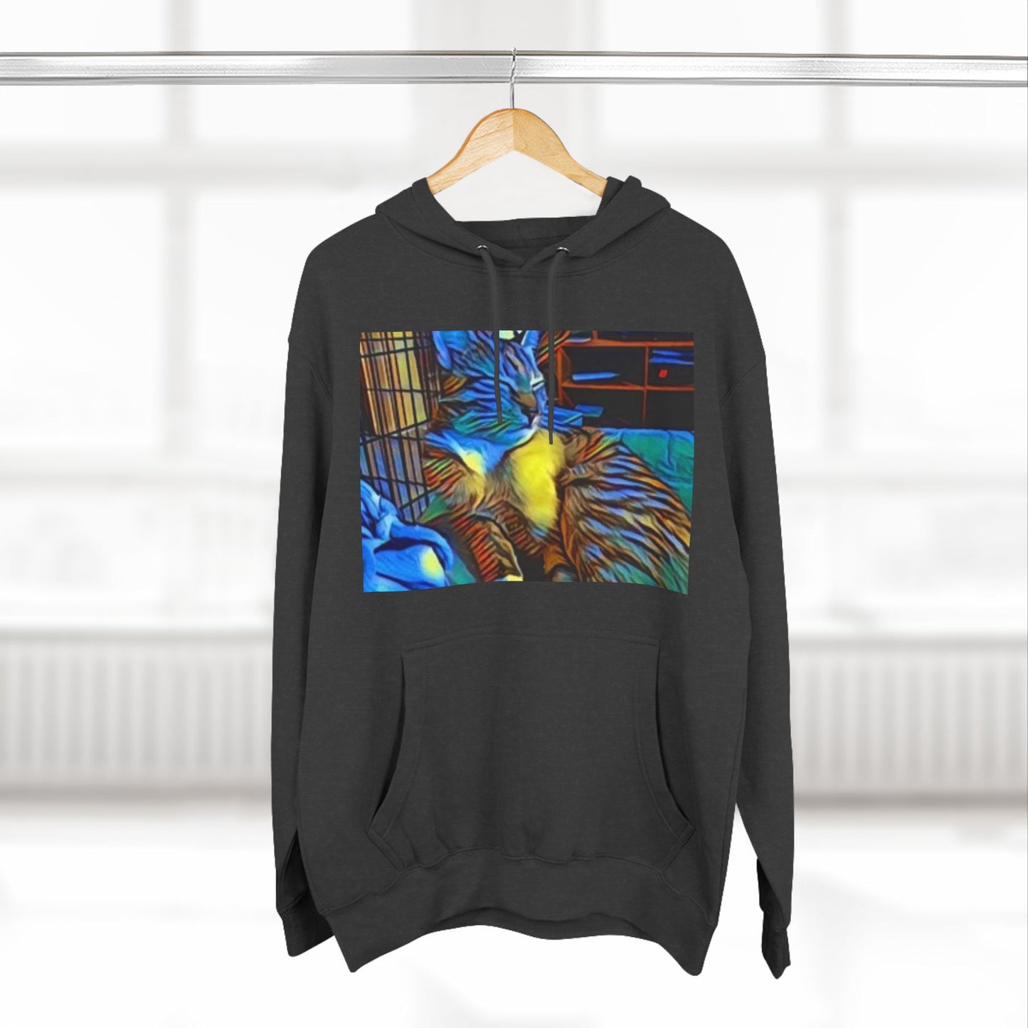 Colorful Cat Fleece Hoodie - Cozy & Stylish for Cat Lovers