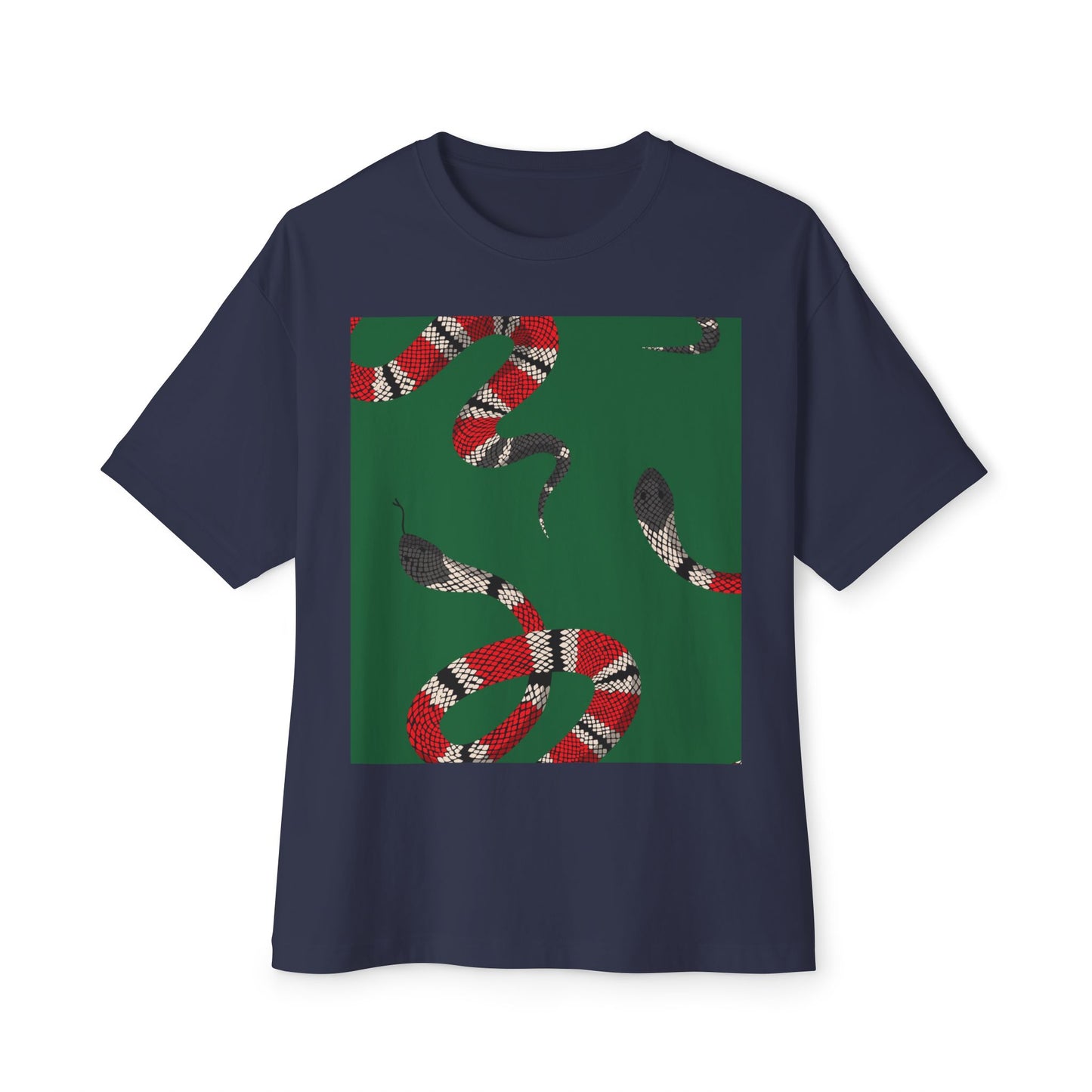 Wildlife Graphic Oversized T-Shirt - Snake & Owl Design