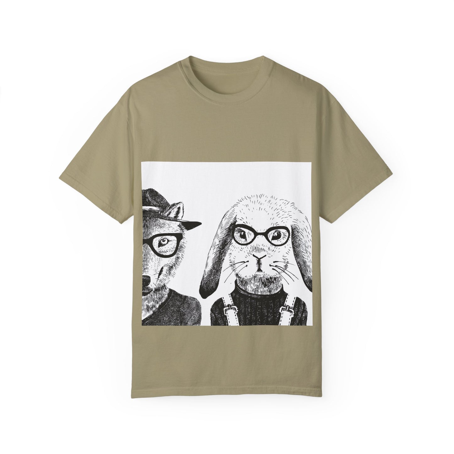 Whimsical Animals Graphic T-Shirt - Cool Fox & Panda Design